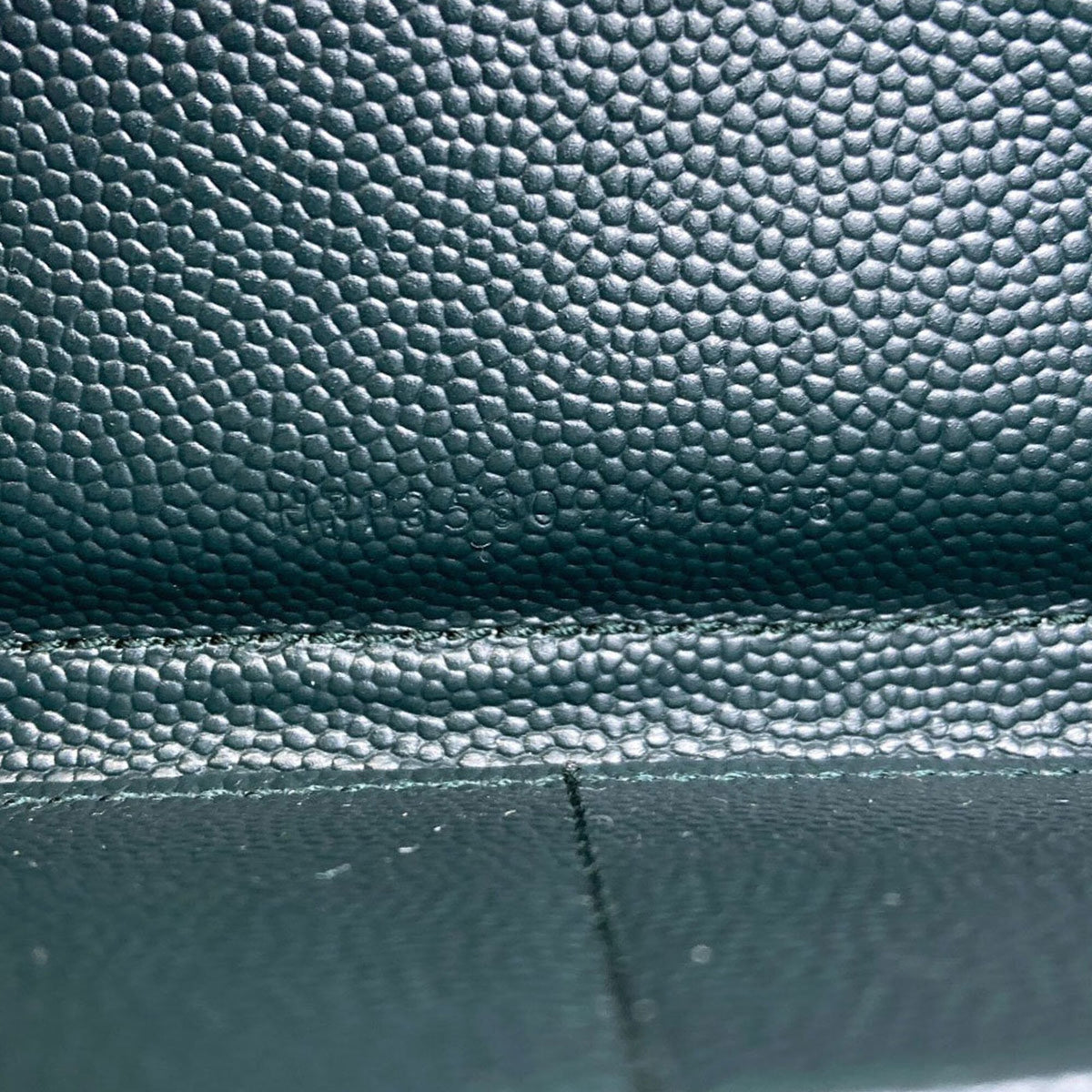 Saint Laurent Dark Green Leather Long Wallet (Bi-Fold) (Pre-Owned)