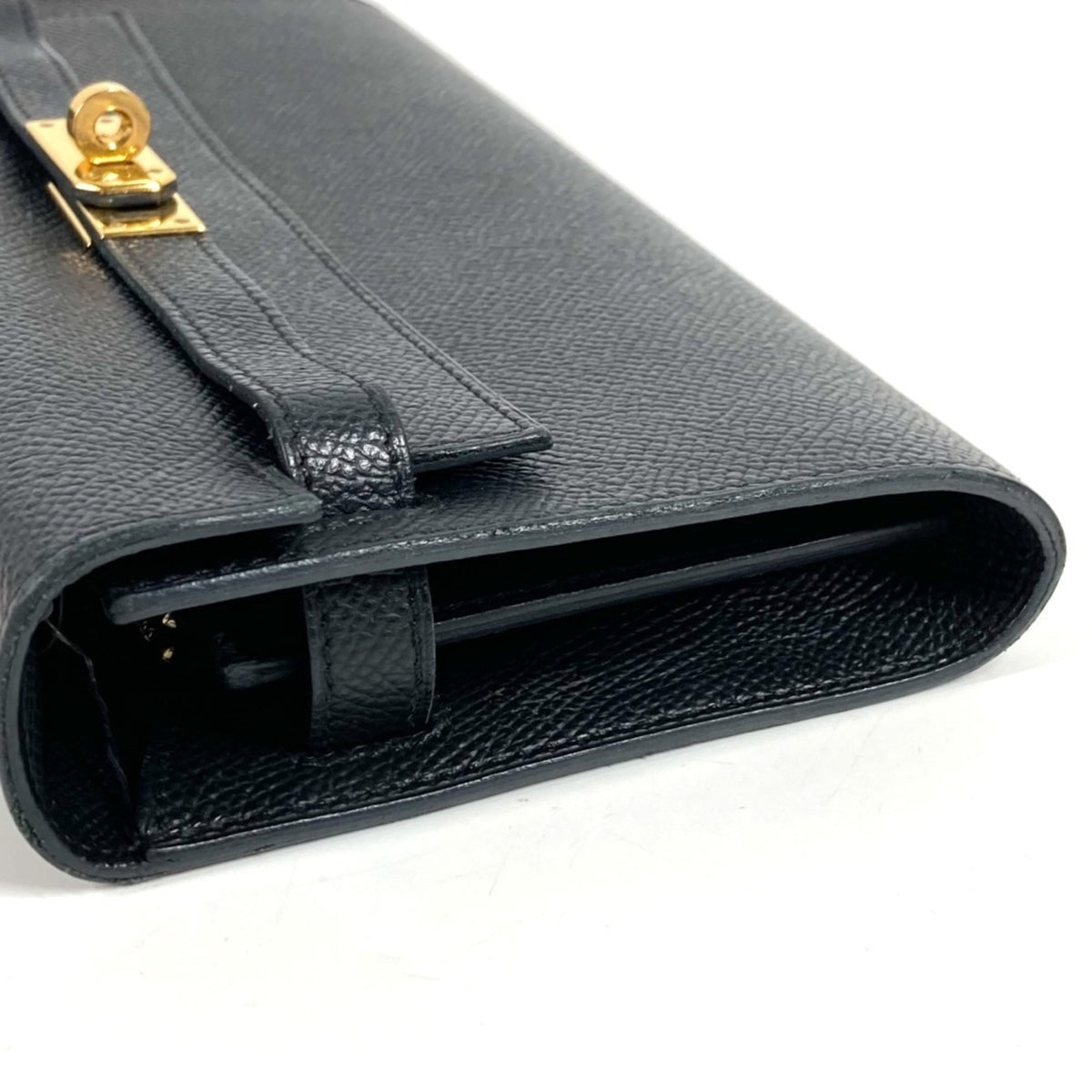 Hermes Black Epsom Leather Chain/Shoulder Wallet (Pre-Owned)