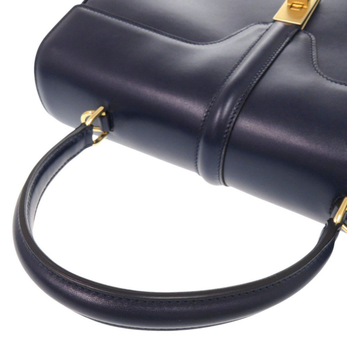 Celine Navy Leather Handbag Shoulder Bag (Pre-Owned)