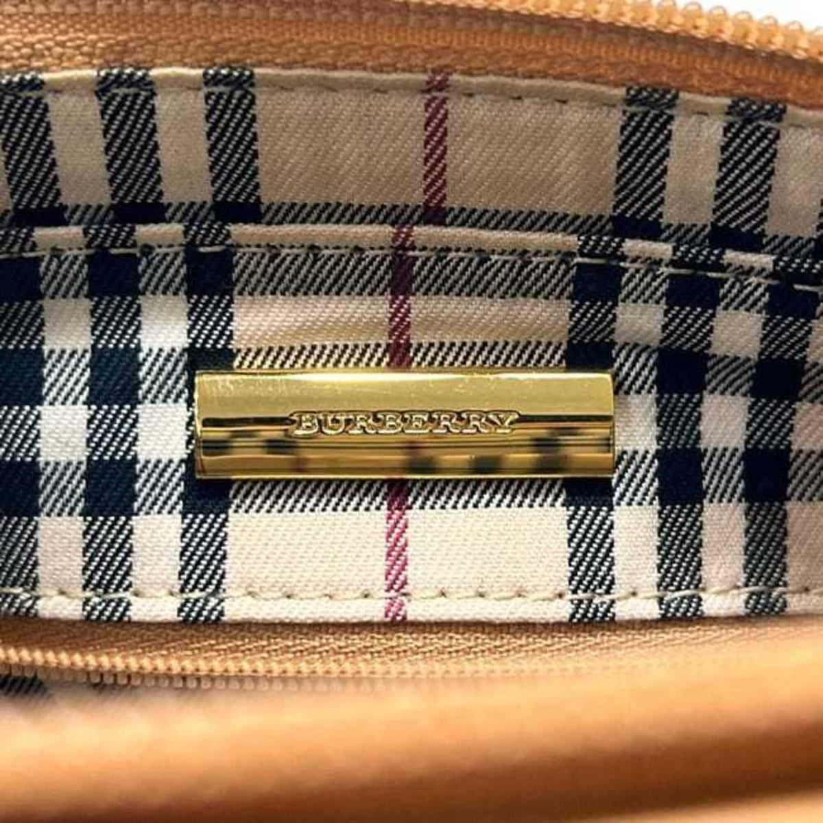 Burberry Beige Leather Handbag Shoulder Bag (Pre-Owned)