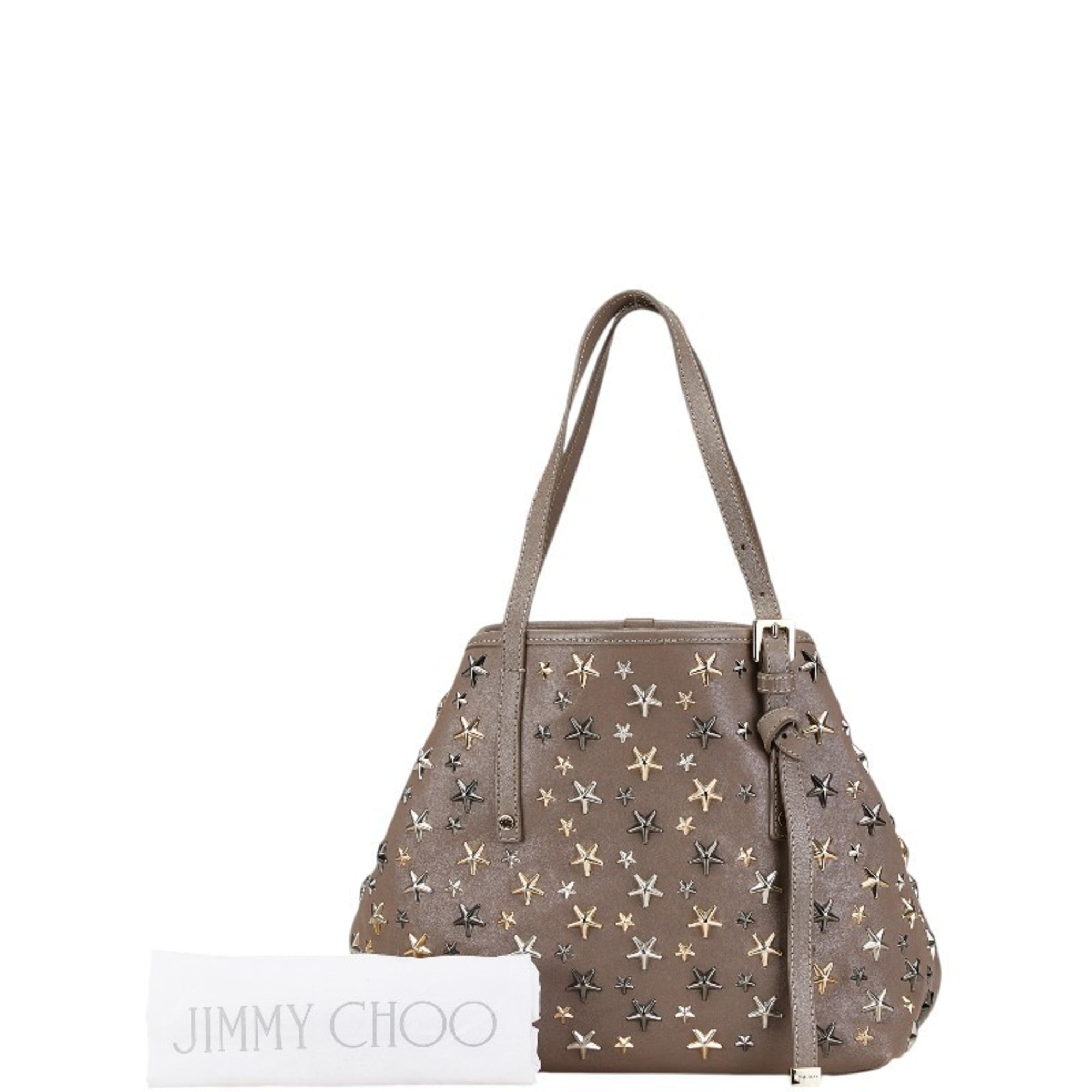 Jimmy Choo Grayish Leather Handbag Tote Bag (Pre-Owned)