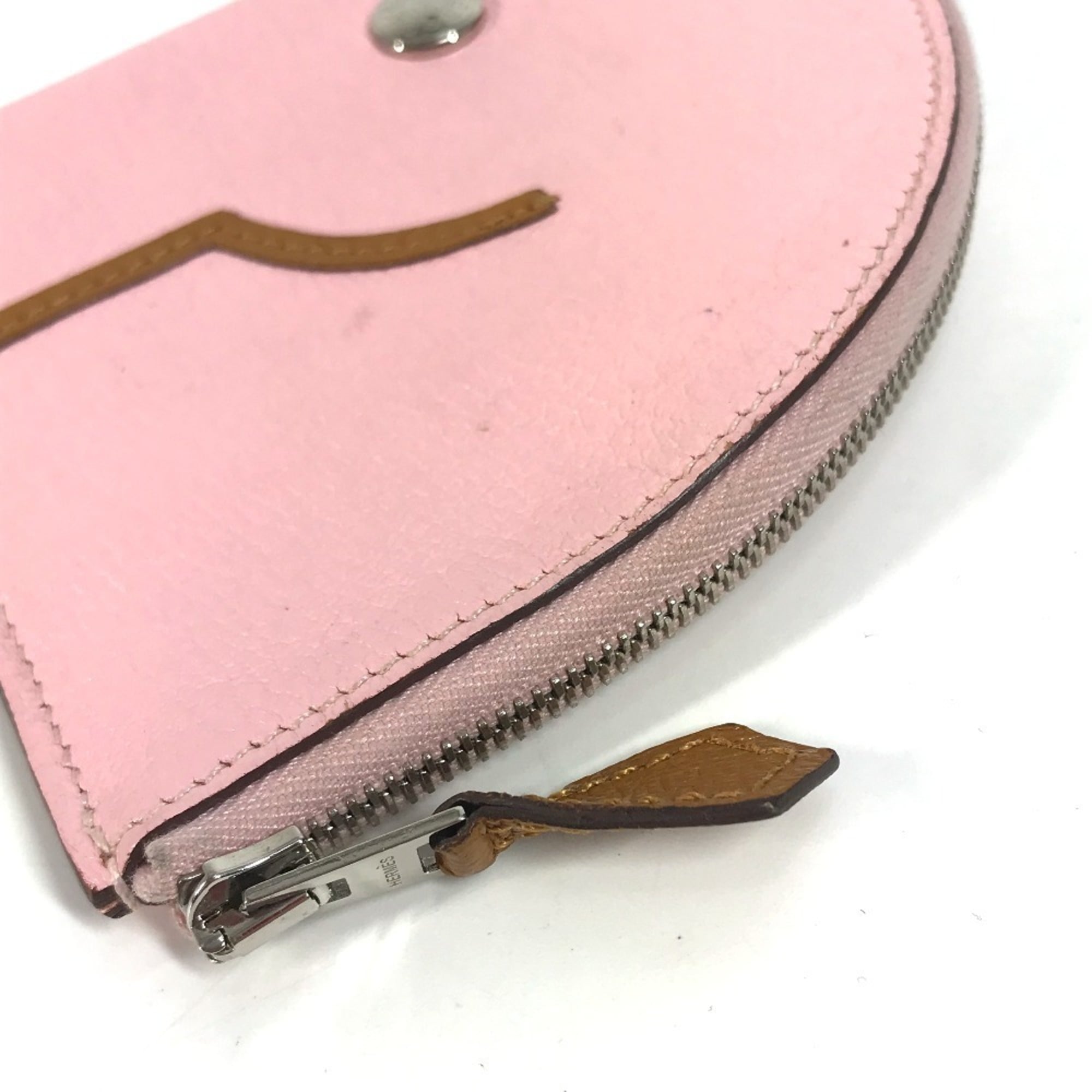 Hermes Pink Chevre Leather Coin Purse/Coin Case (Pre-Owned)