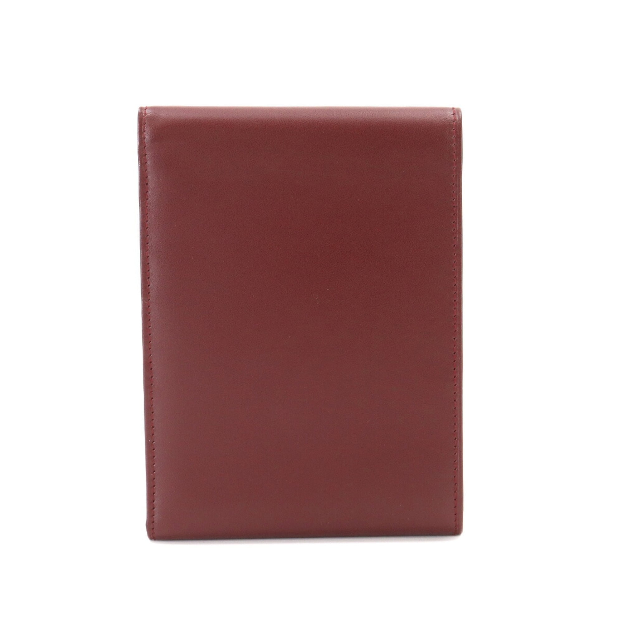 Cartier Bordeaux Leather Bill Wallet (Tri-Fold) (Pre-Owned)
