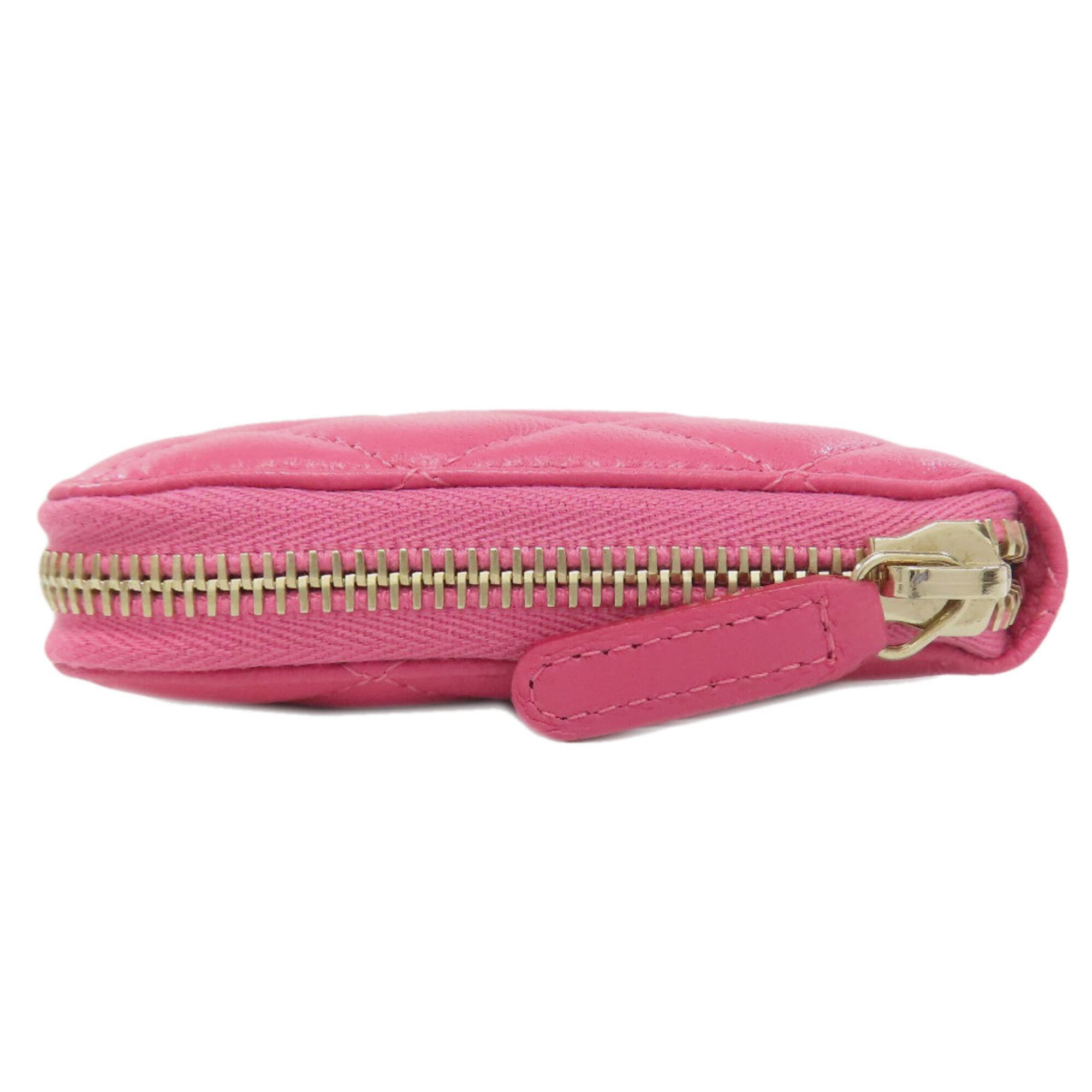 Chanel Pink Leather Long Wallet (Bi-Fold) (Pre-Owned)