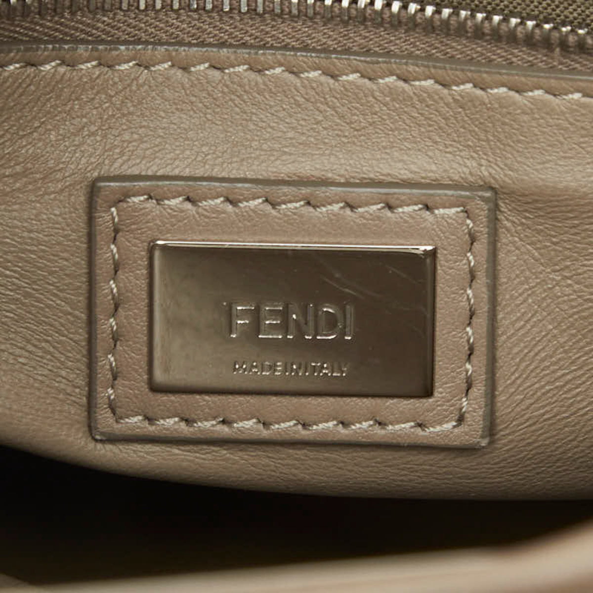 Fendi Selleria Grayish Leather Handbag Shoulder Bag (Pre-Owned)