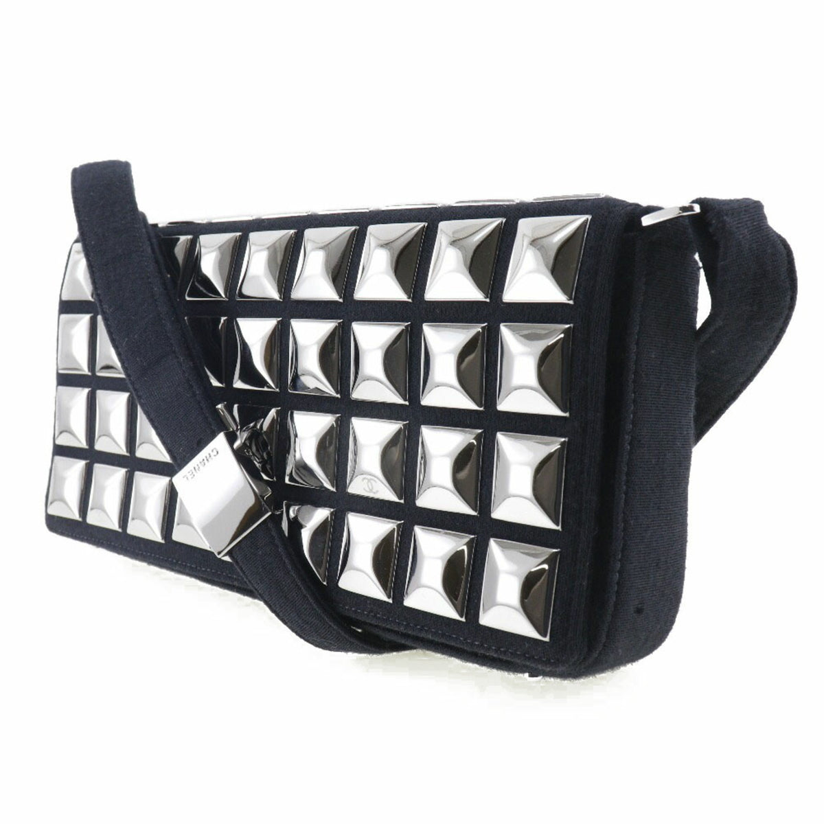 Chanel Black Cotton Shoulder Bag (Pre-Owned)