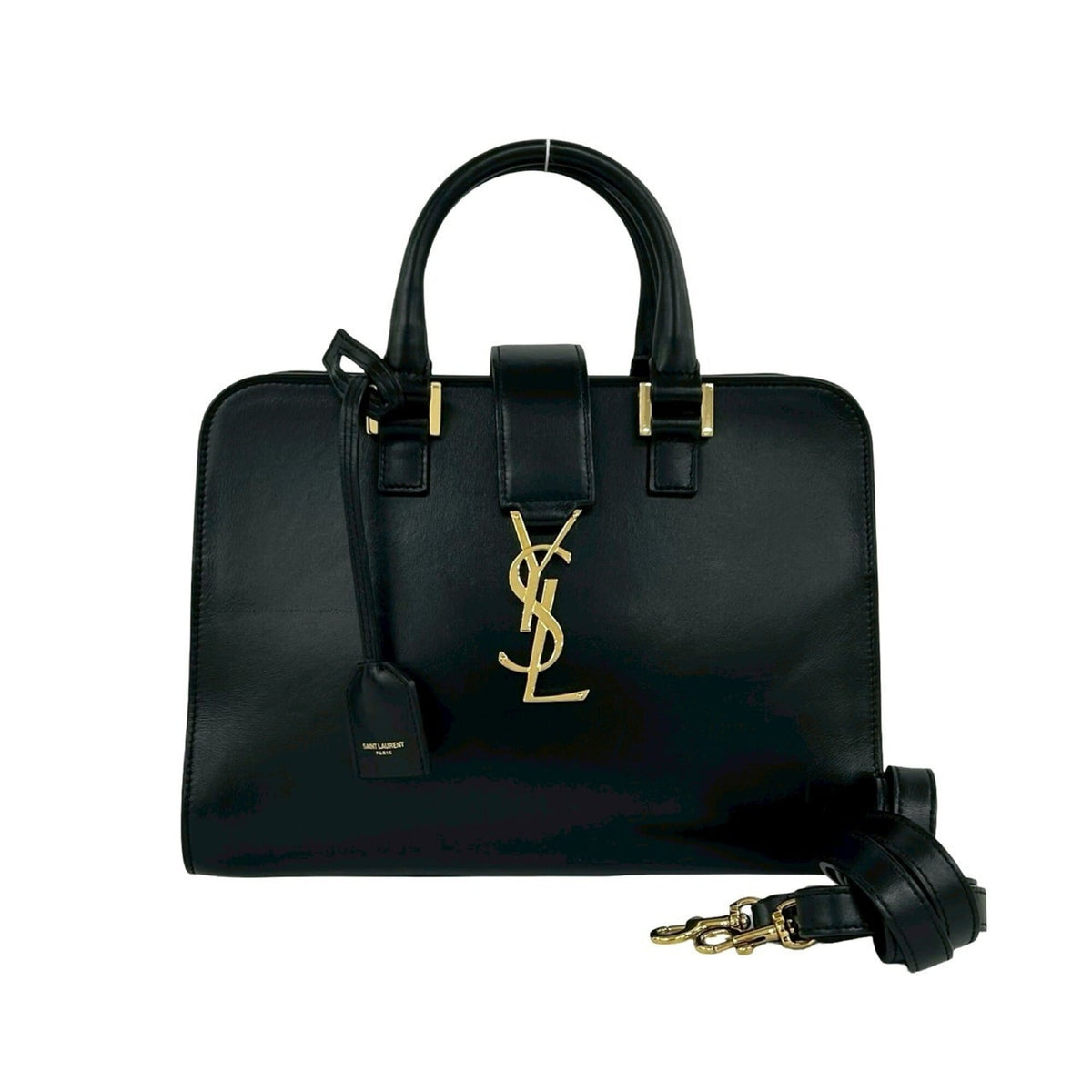 Yves Saint Laurent Black Leather Handbag Shoulder Bag (Pre-Owned)