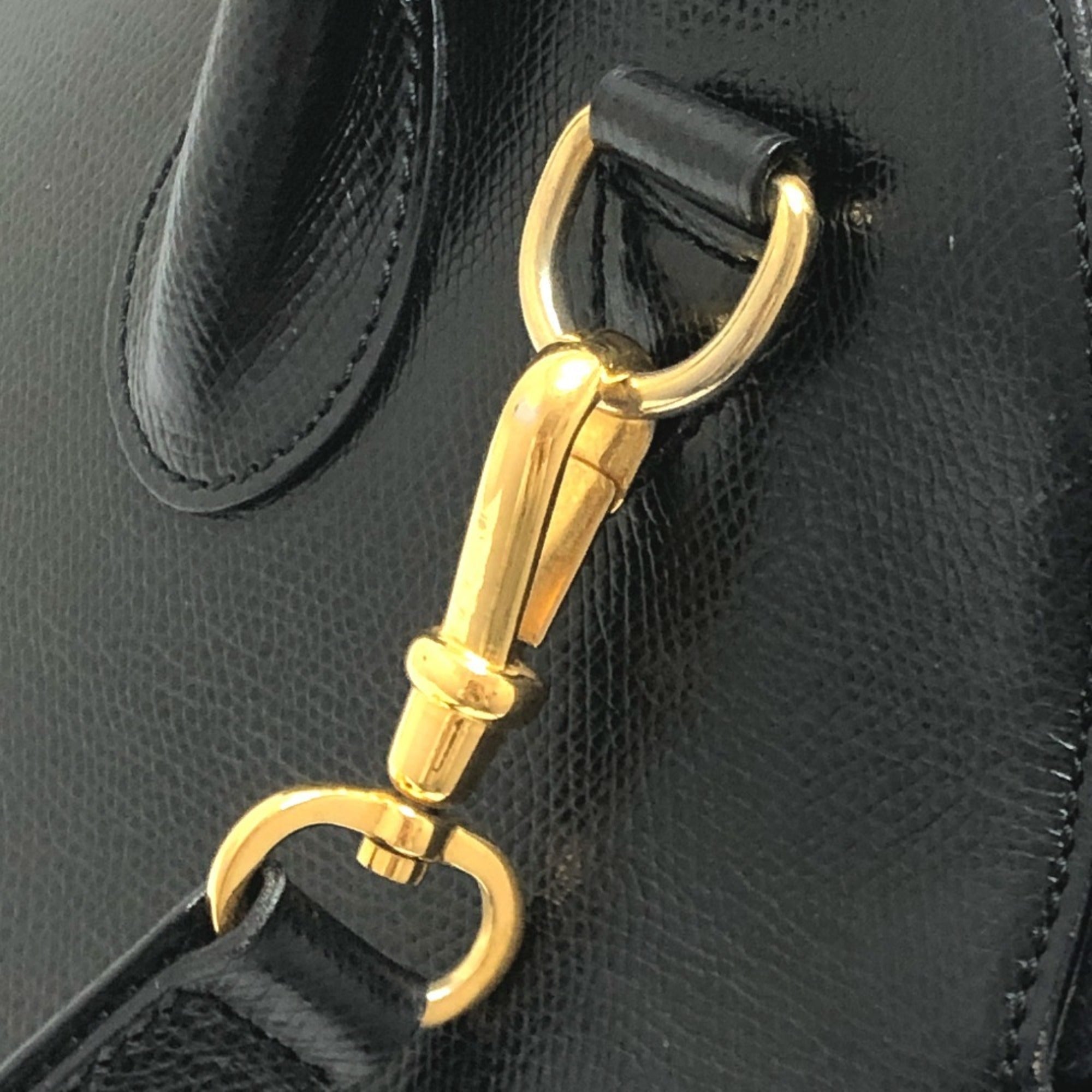 Celine Black Leather Handbag Tote Bag (Pre-Owned)