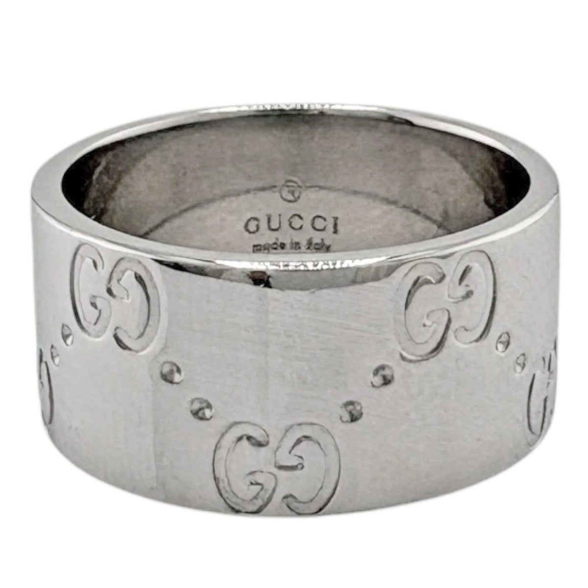 Gucci Silver White Gold (18K) Band Ring (Pre-Owned)