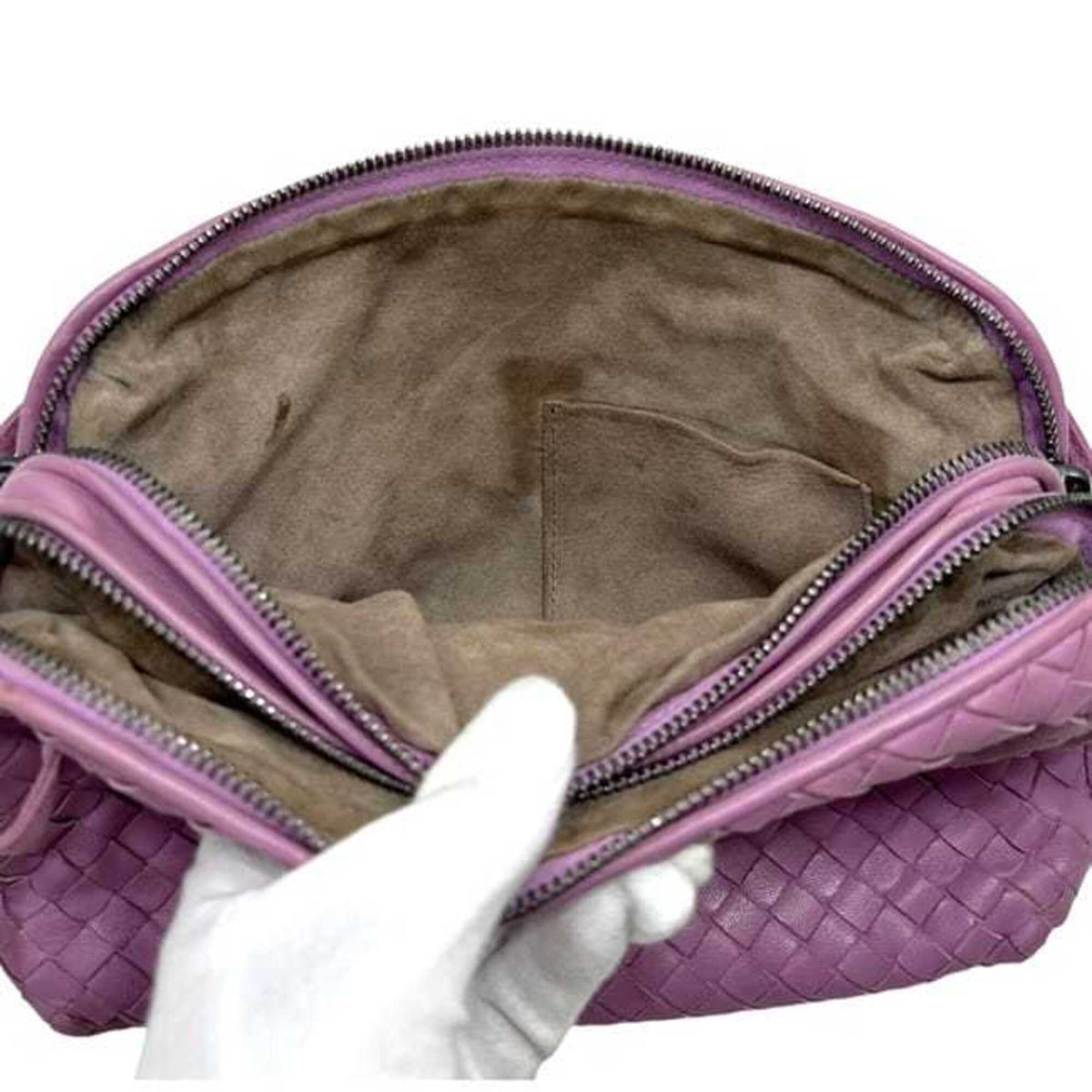 Bottega Veneta Pink Purple Intrecciato Shoulder Bag (Pre-Owned)