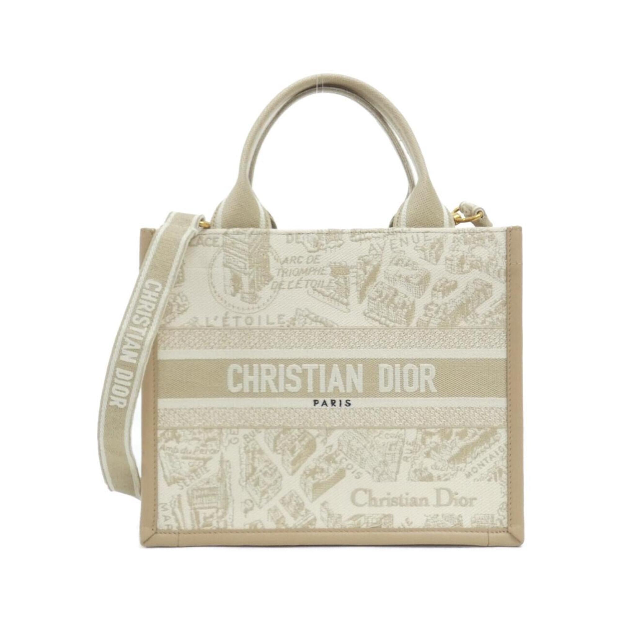 Christian Dior Beige Canvas Handbag (Pre-Owned)