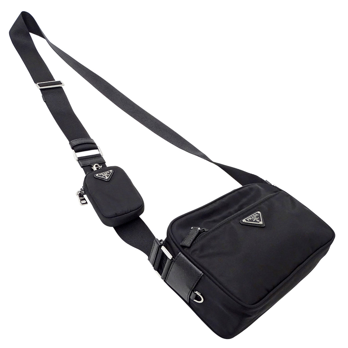Prada Black Nylon Handbag Shoulder Bag (Pre-Owned)