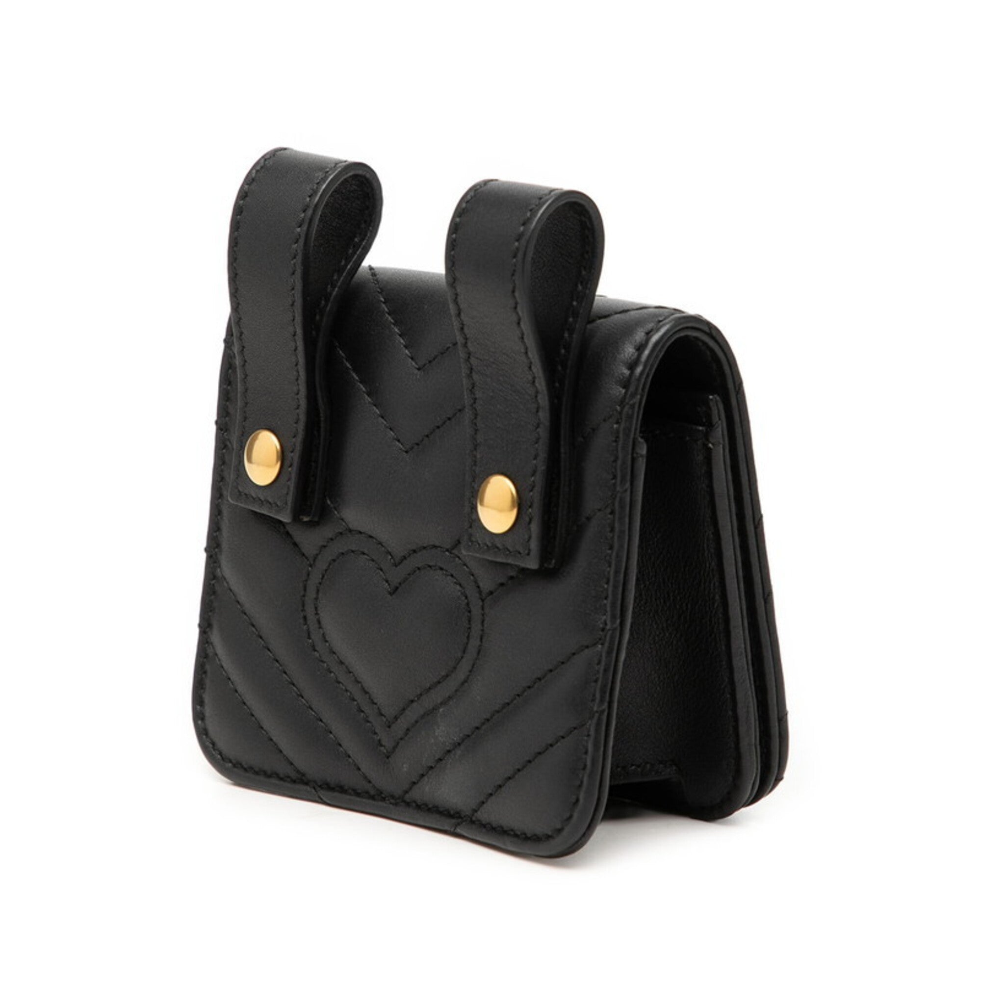 Gucci Black Gold Leather Fanny Pack (Pre-Owned)