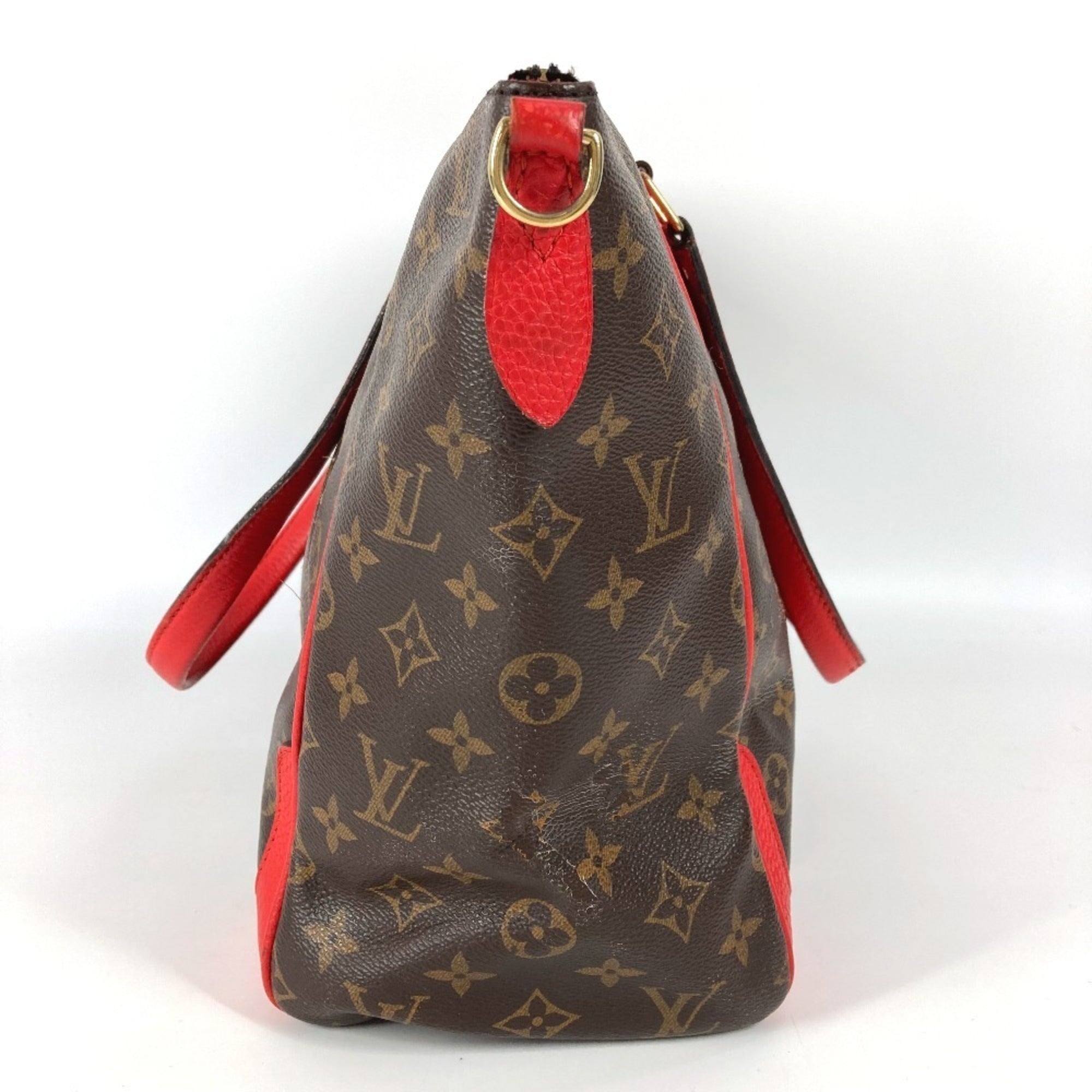 Louis Vuitton Brown Red Color Monogram Shoulder Bag (Pre-Owned)