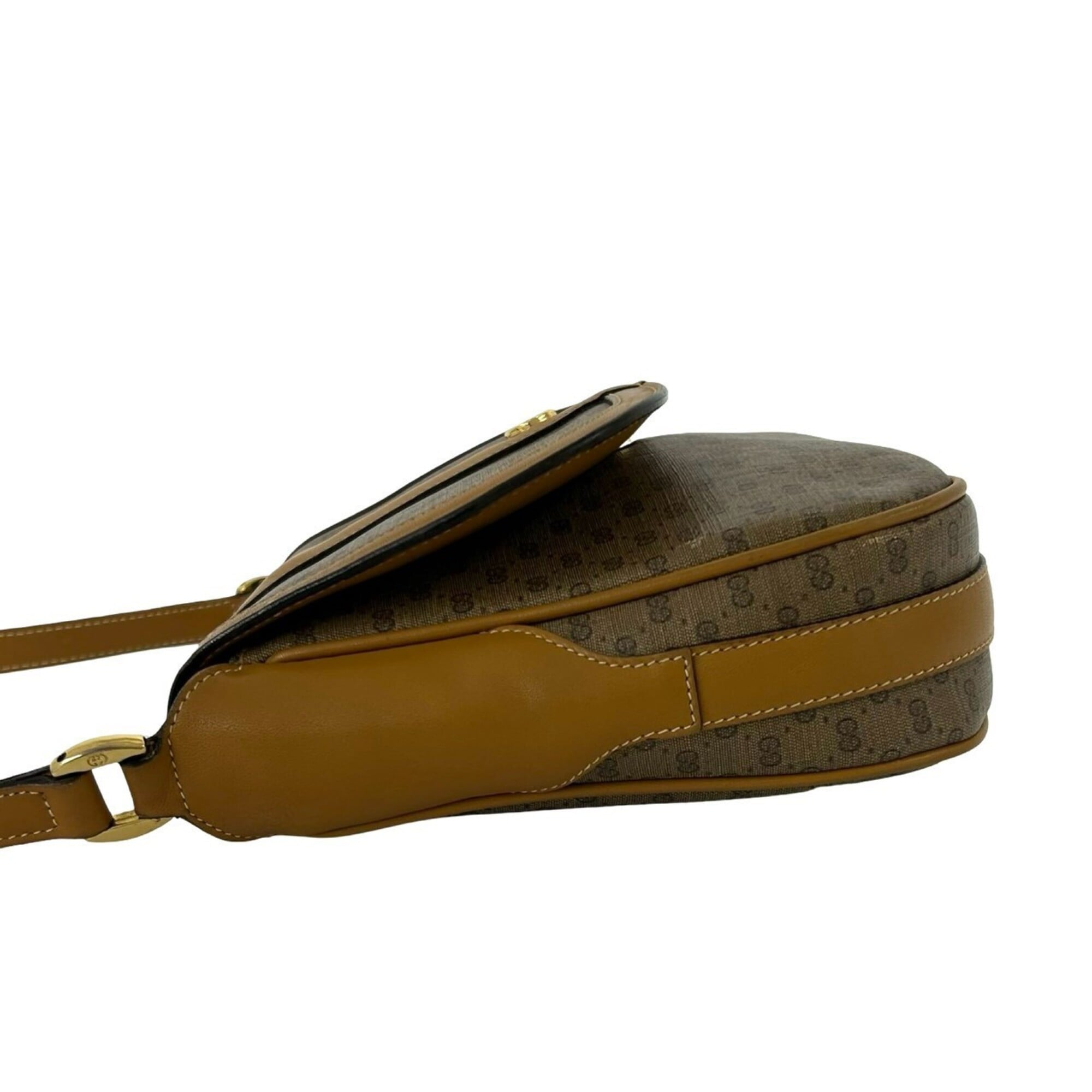 Gucci Brown Leather Pvc Pochette Shoulder Bag (Pre-Owned)