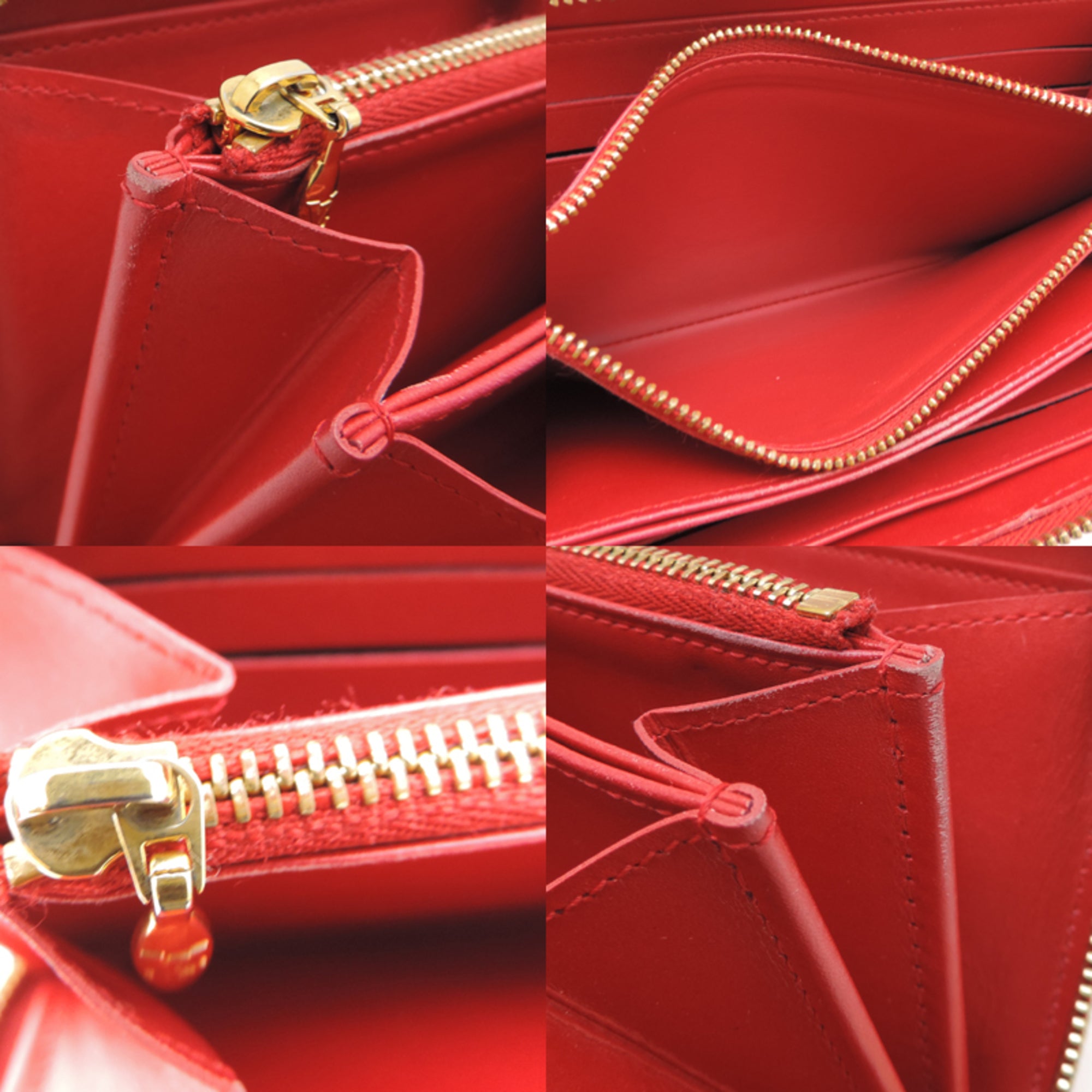 Louis Vuitton Red Color Rouge White Vernis Long Wallet (Bi-Fold) (Pre-Owned)