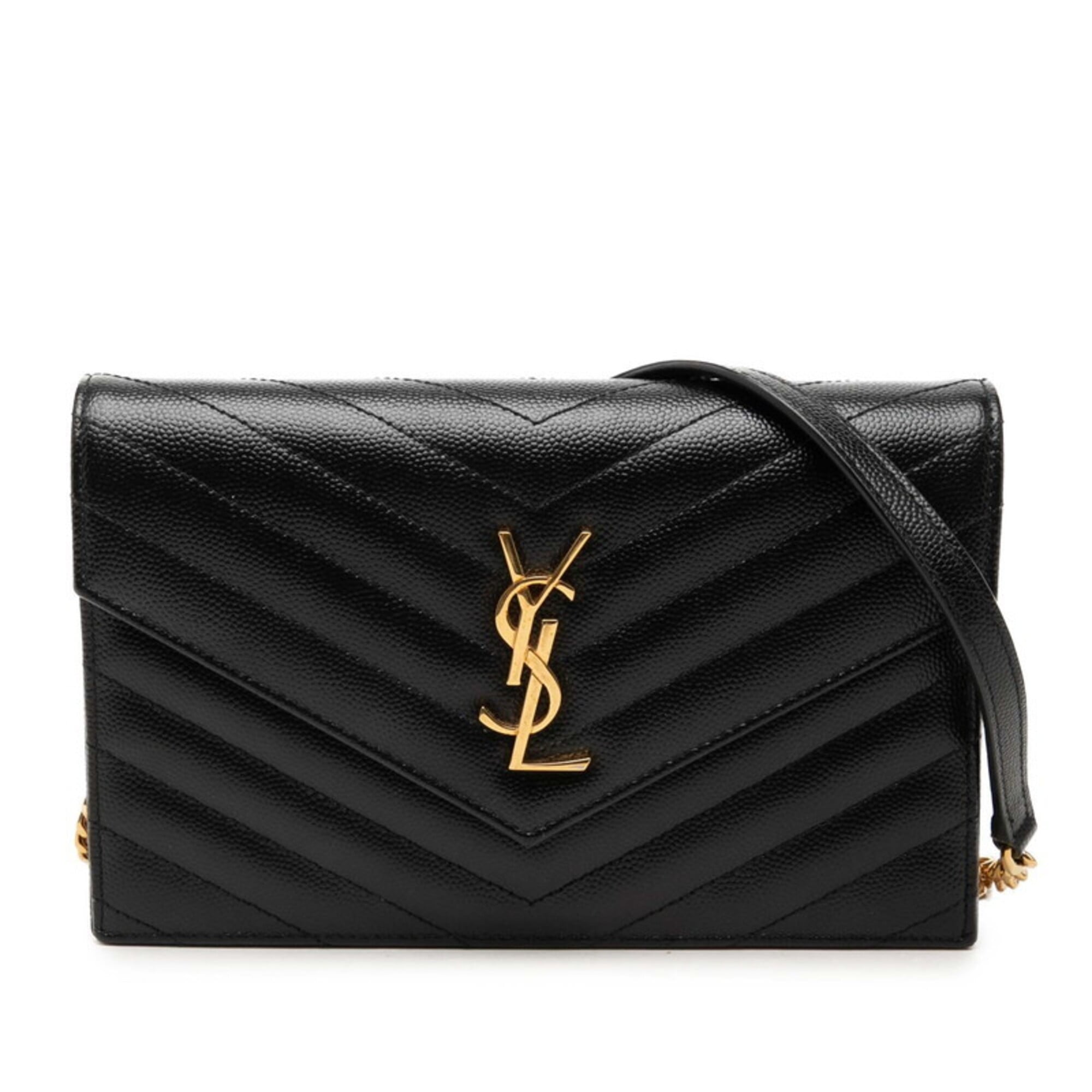 Saint Laurent Black Leather Shoulder Bag (Pre-Owned)