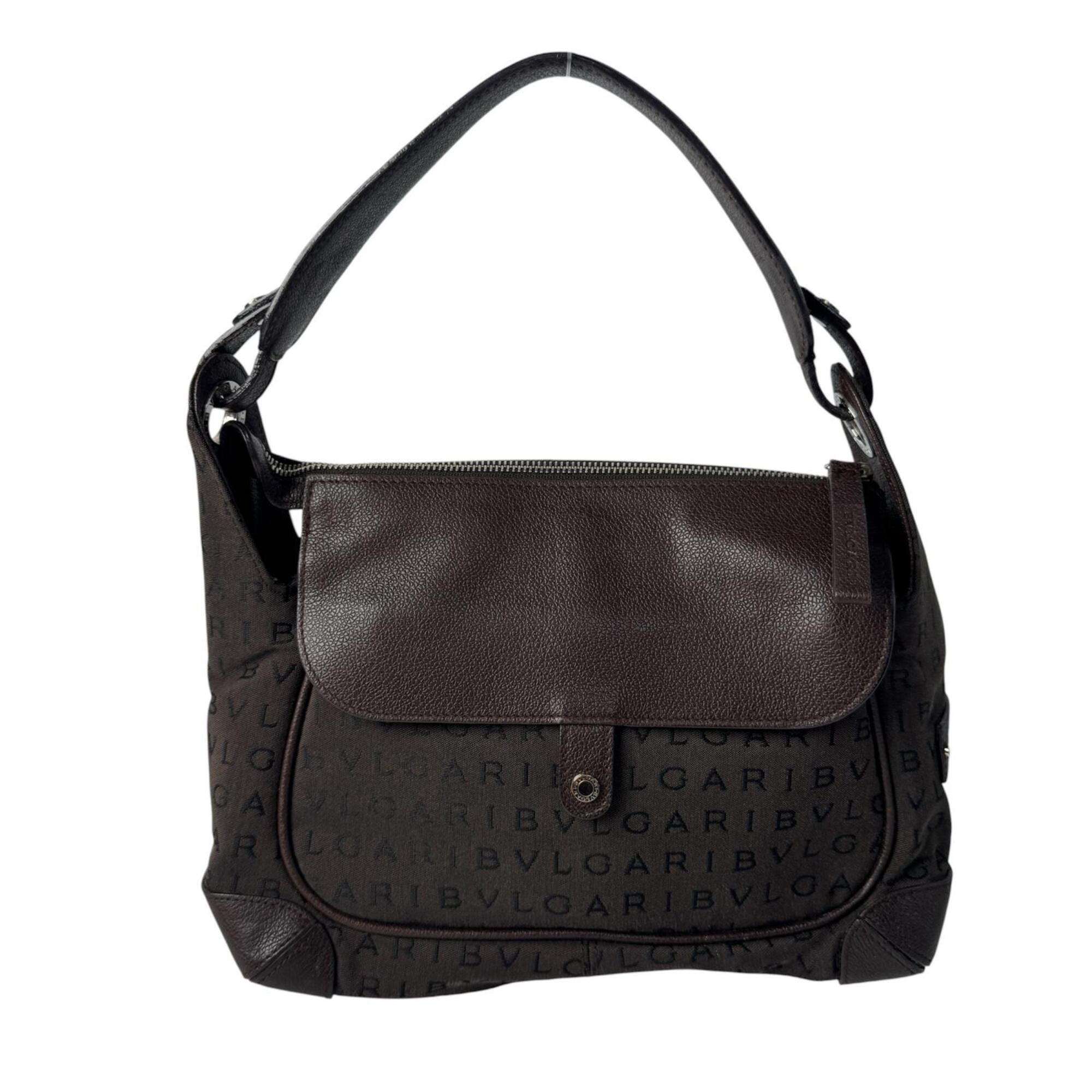 Bvlgari Brown Canvas Leather Shoulder Bag (Pre-Owned)