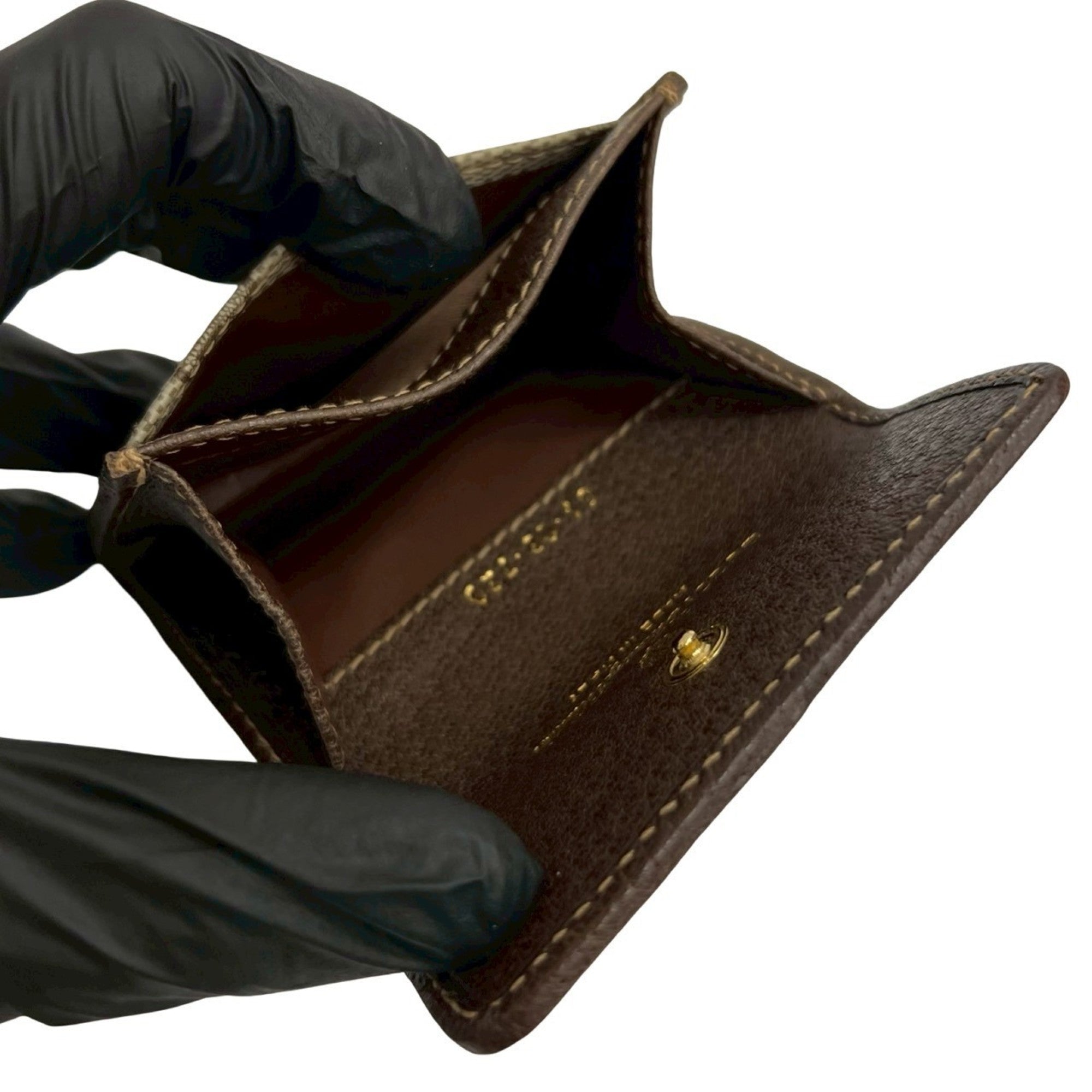 Gucci Brown Leather Pvc Coin Purse/Coin Case (Pre-Owned)