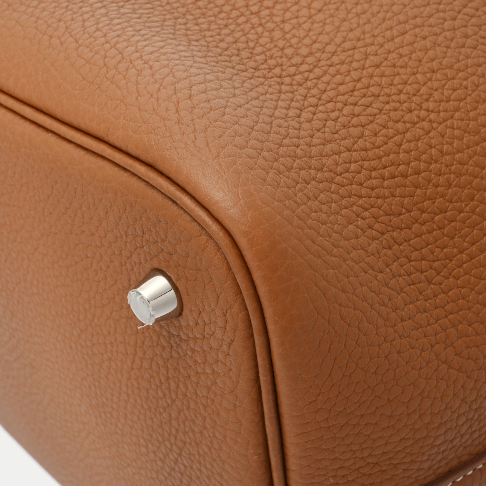 Hermes Picotin Gold Taurillon Clemence Leather Handbag (Pre-Owned)