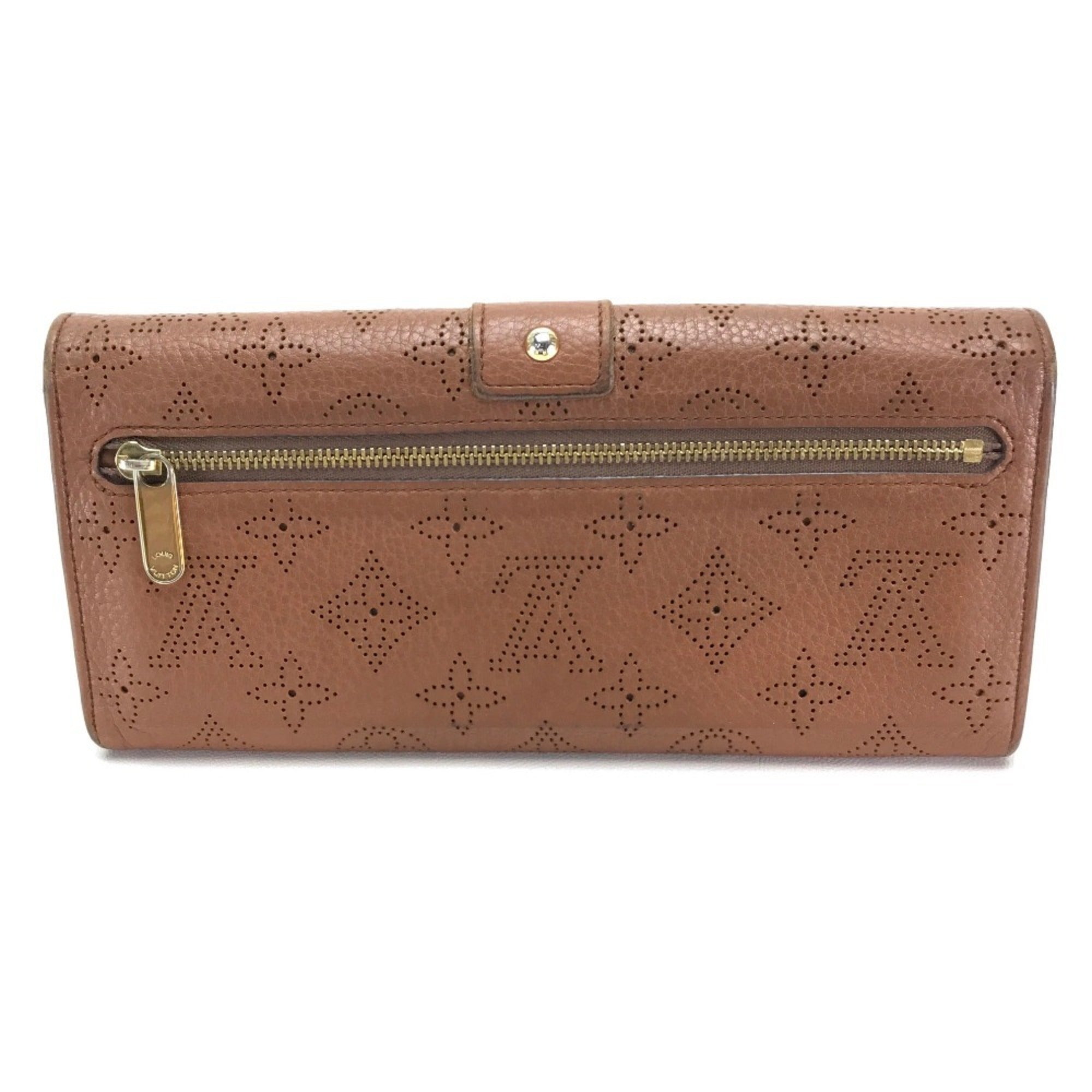 Louis Vuitton Mahina Brown Cognac Mahina Leather Long Wallet (Bi-Fold) (Pre-Owned)