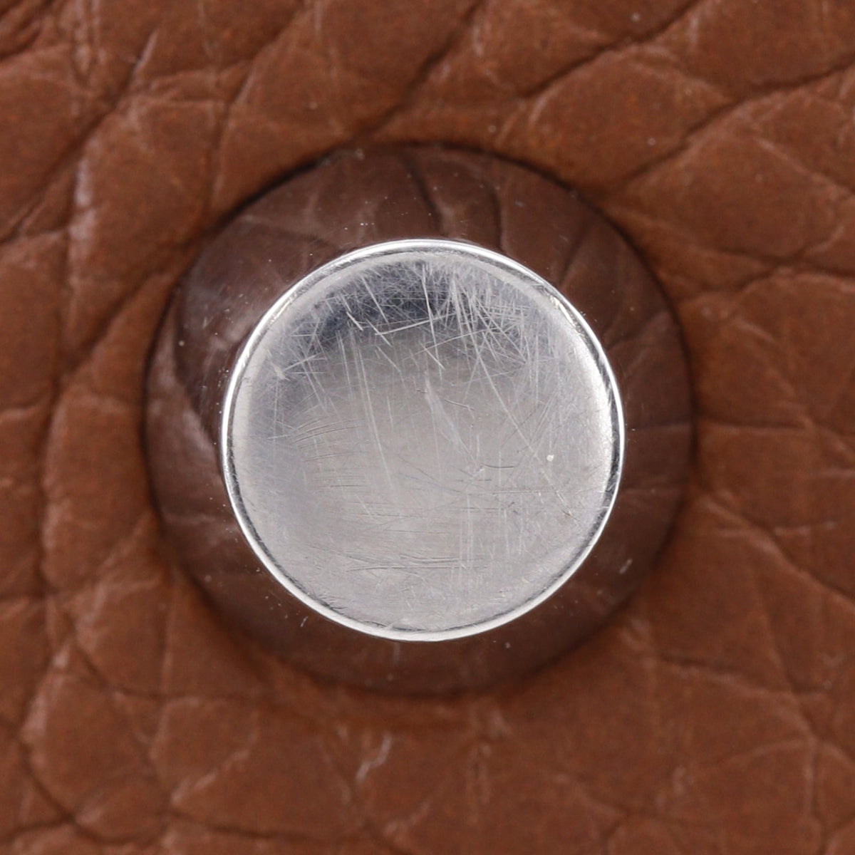 Hermes Picotin Brown Gold Brown Taurillon Clemence Leather Handbag (Pre-Owned)