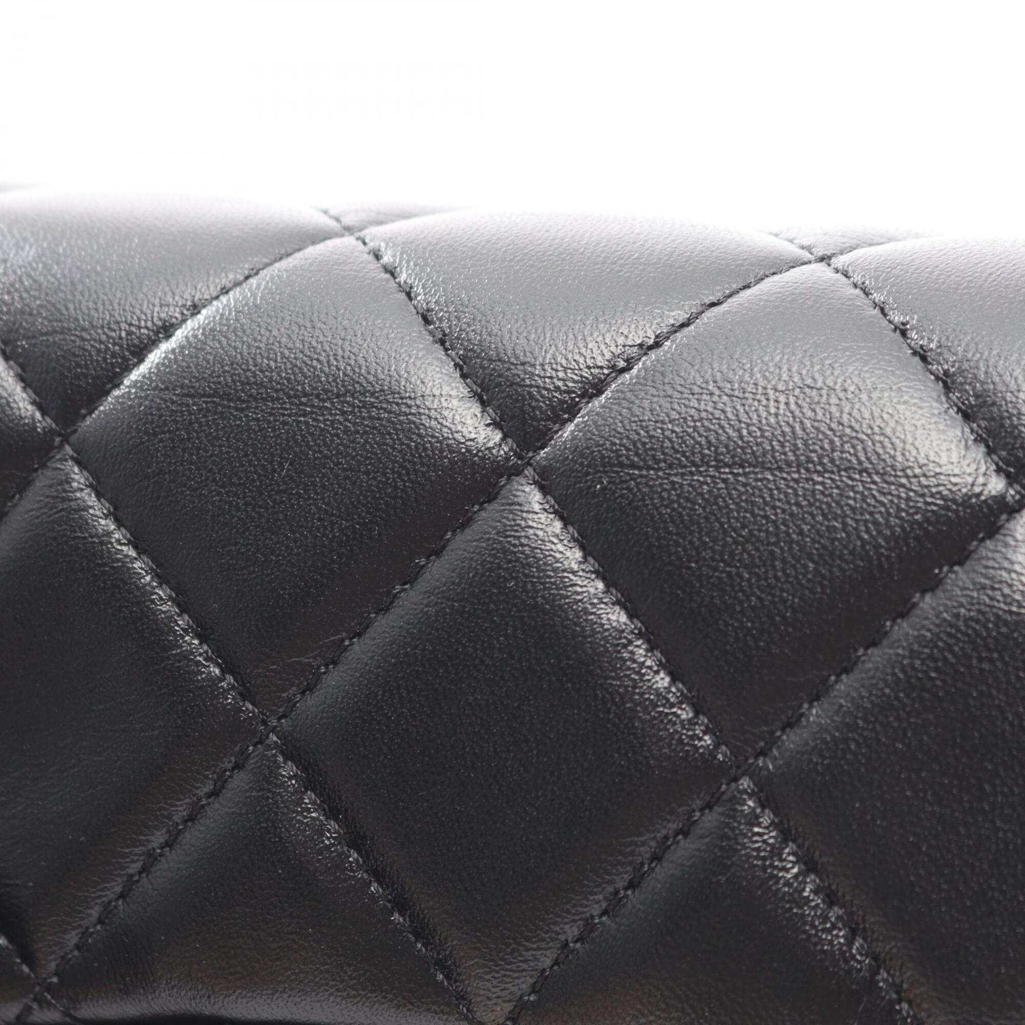 Chanel Black Leather Handbag Shoulder Bag (Pre-Owned)