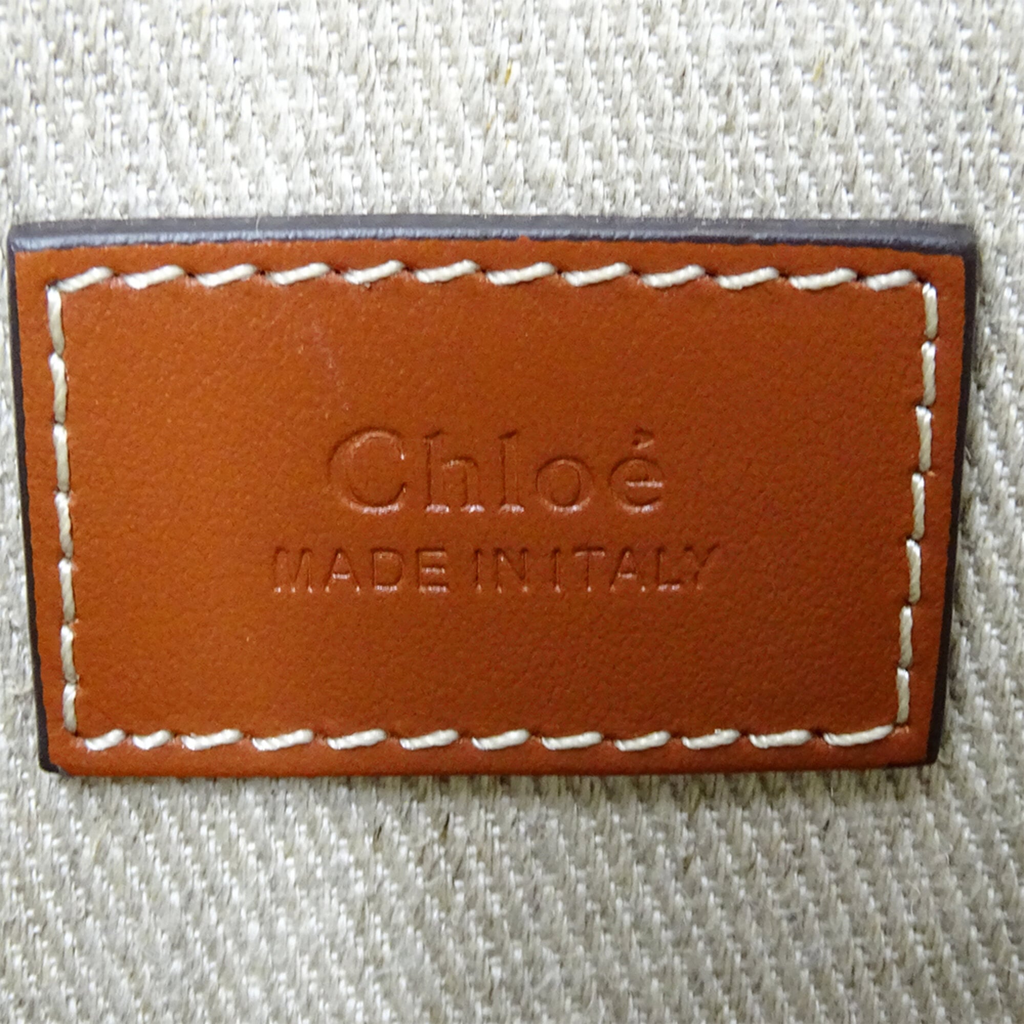 Chloé Beige Brown Canvas Handbag Shoulder Bag (Pre-Owned)