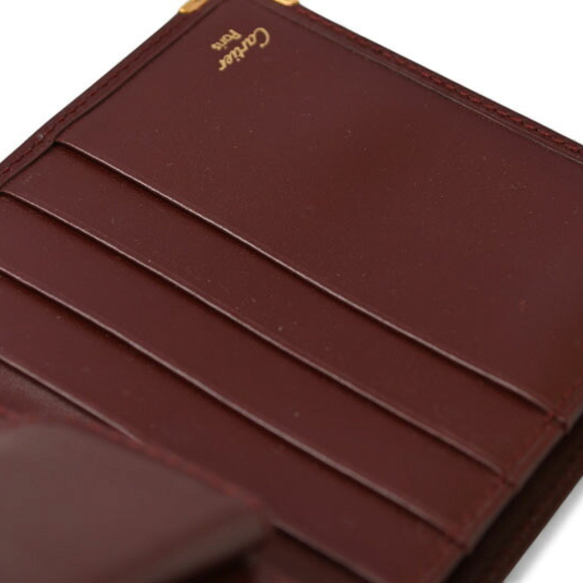 Cartier Bordeaux Leather Wallet (Bi-Fold) (Pre-Owned)