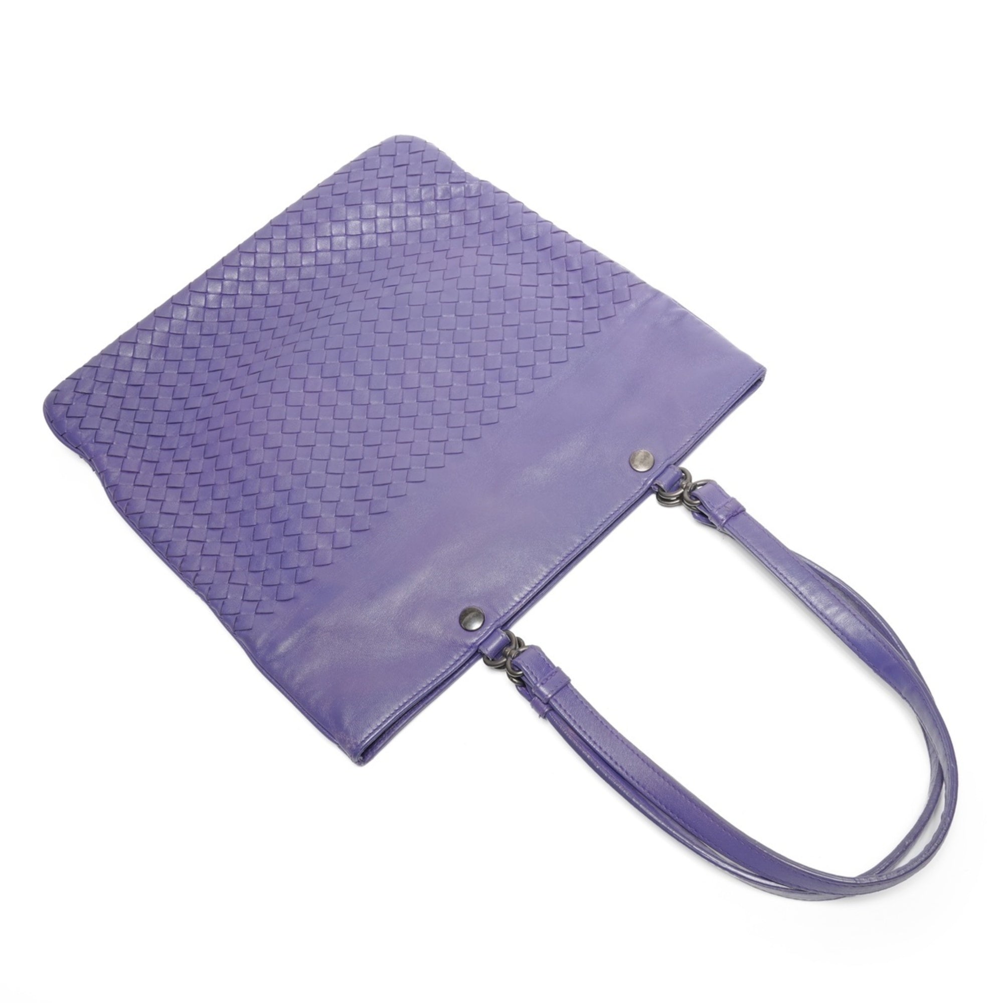 Bottega Veneta Intrecciato Purple Intrecciato Shoulder Bag (Pre-Owned)