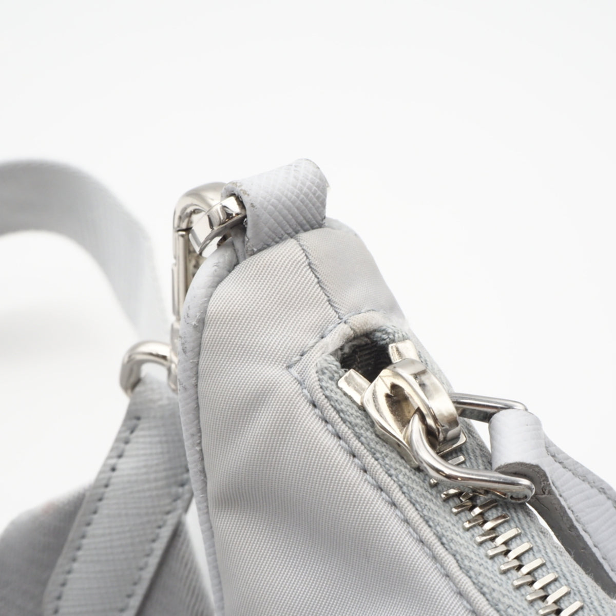 Prada Gray Nylon Shoulder Bag (Pre-Owned)