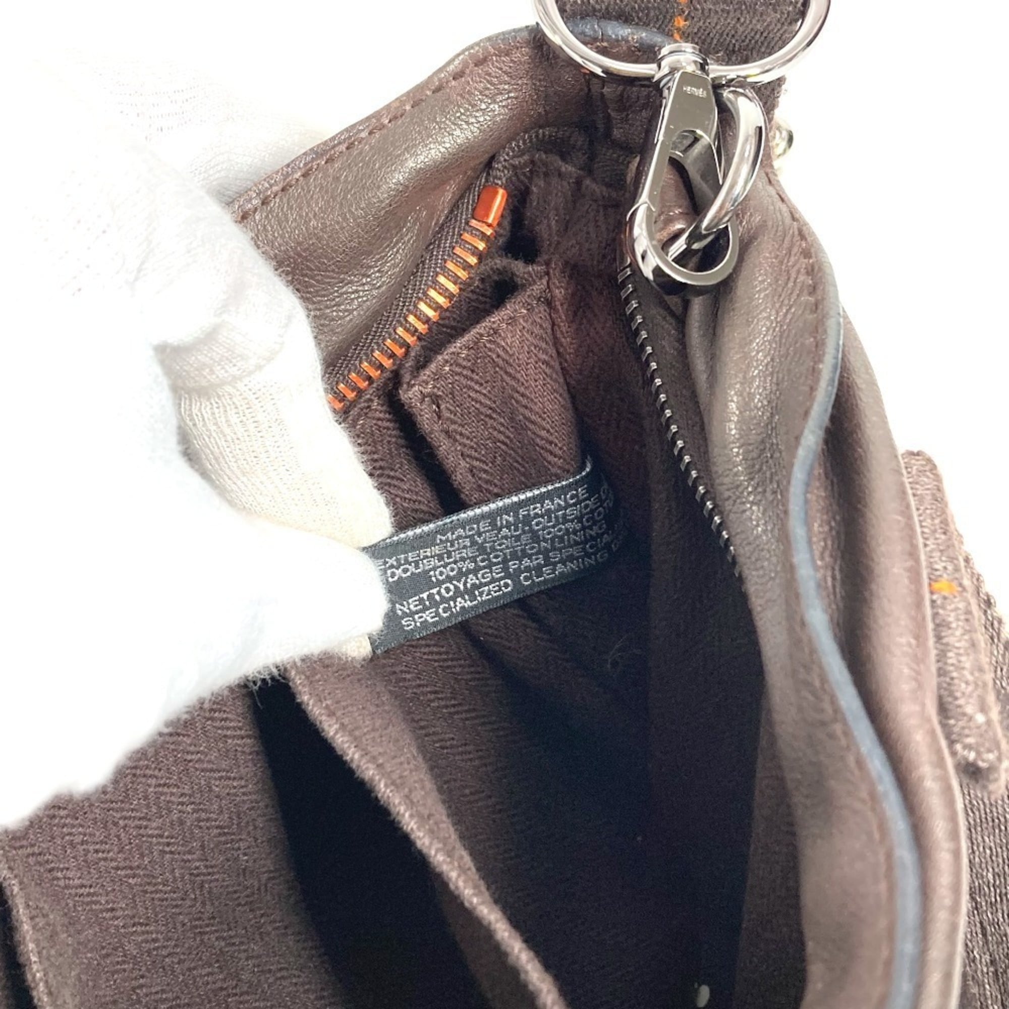 Hermes Caravan Horizontal Brown Orange Leather Handbag Shoulder Bag (Pre-Owned)