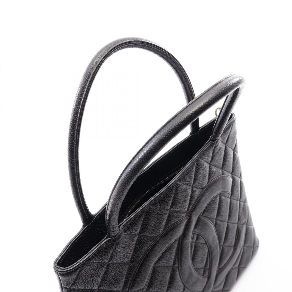Chanel Black Grained Calfskin Handbag Tote Bag (Pre-Owned)