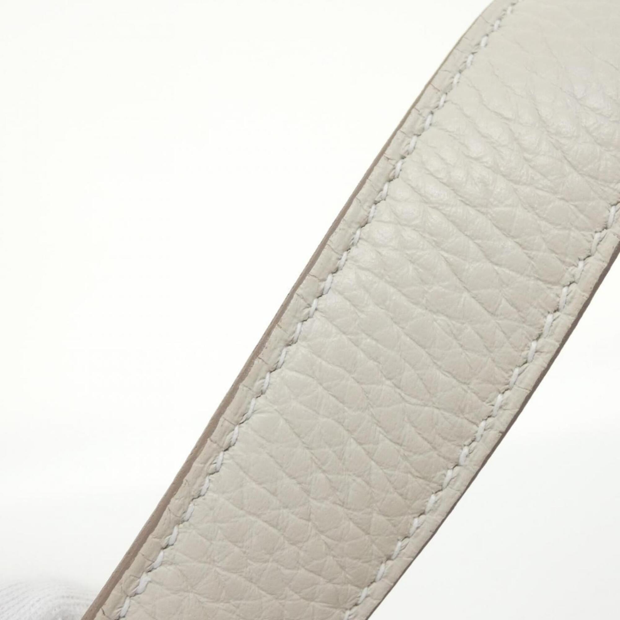 Hermes White Taurillon Clemence Leather Handbag (Pre-Owned)