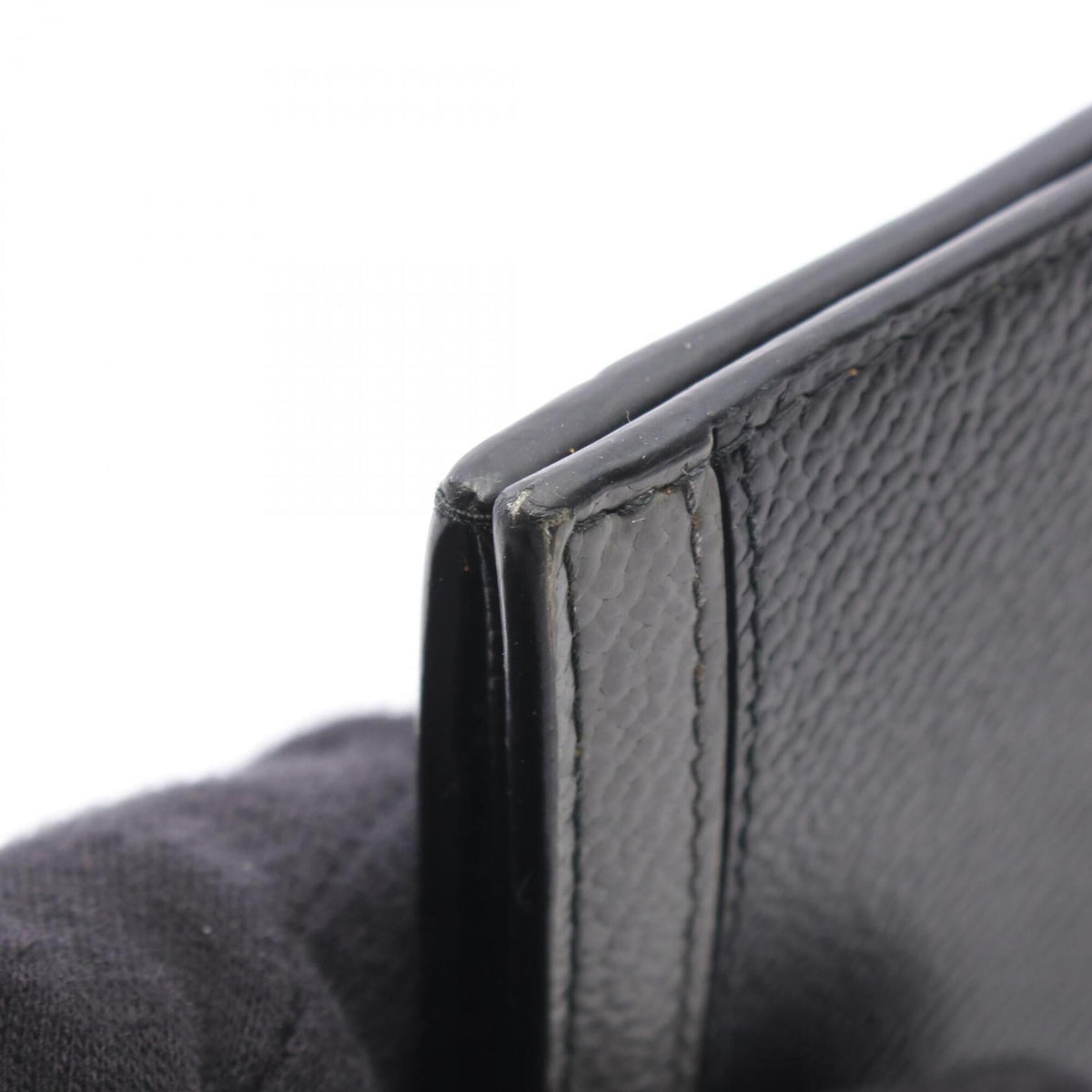 Prada Black Gray Leather Long Wallet (Bi-Fold) (Pre-Owned)