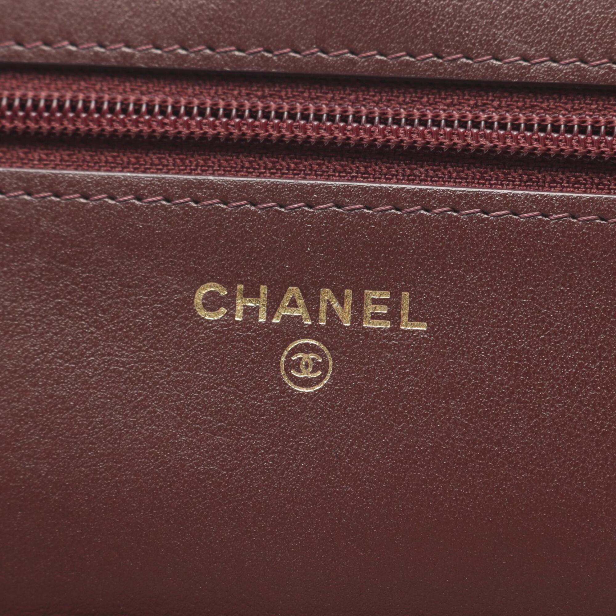 Chanel Brown Navy Wool Leather Handbag Shoulder Bag (Pre-Owned)