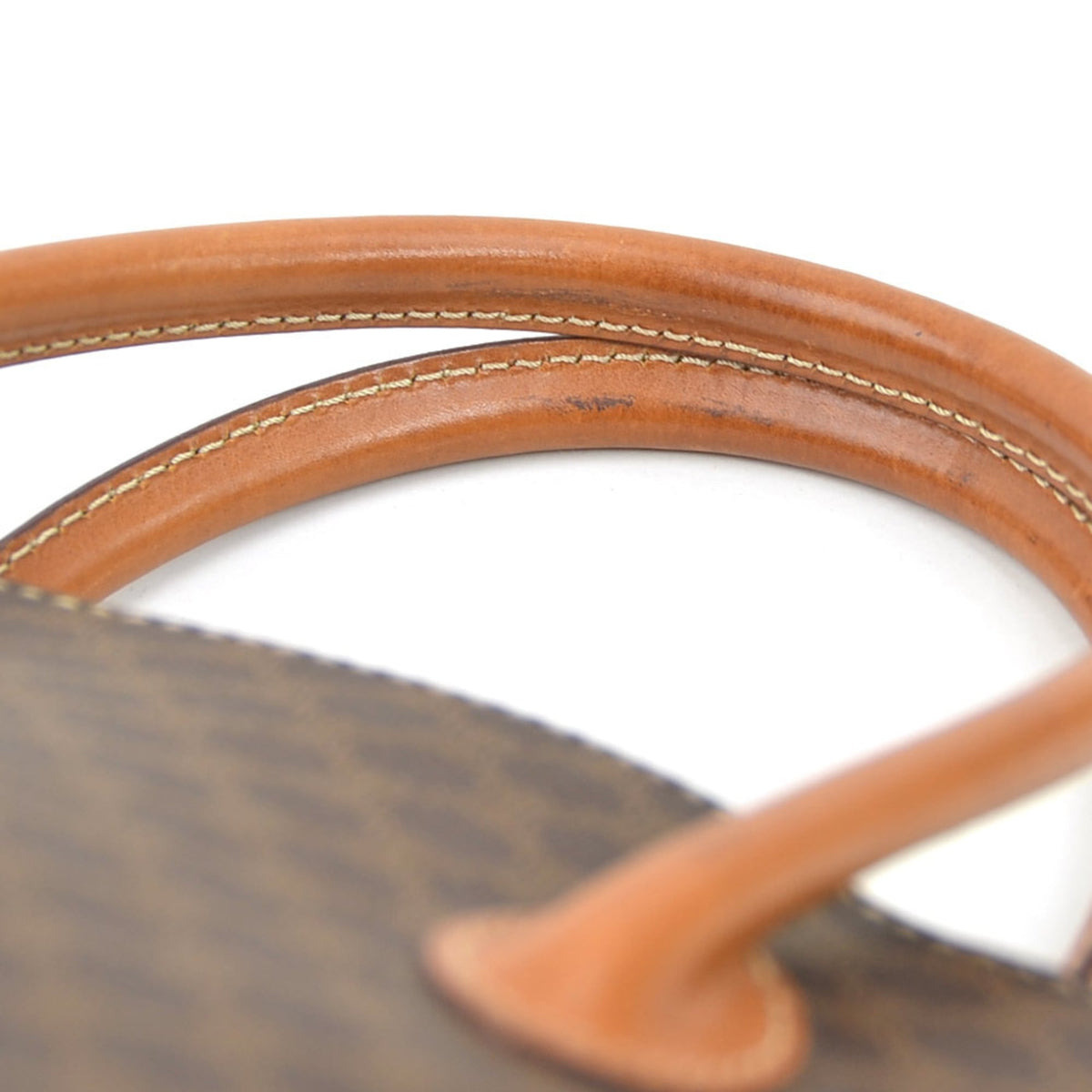 Celine Brown Coated Canvas Leather Handbag Shoulder Bag (Pre-Owned)