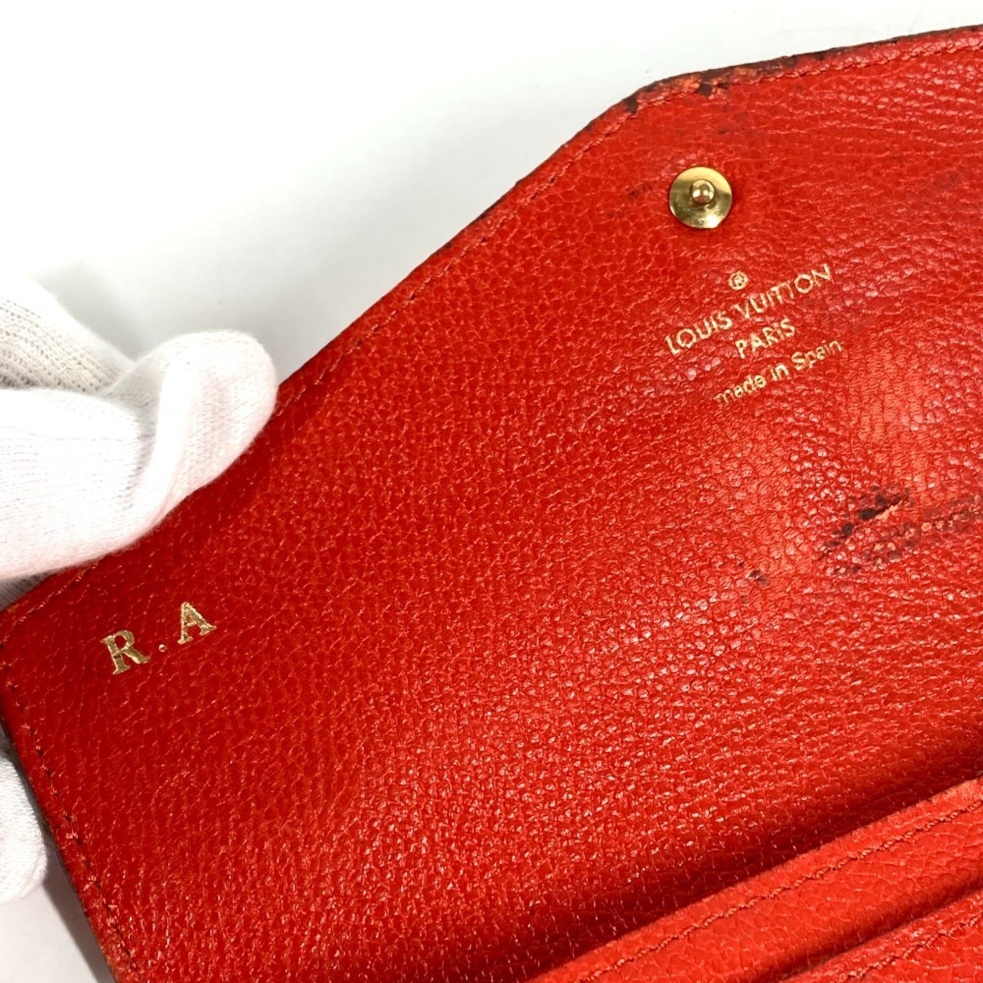 Louis Vuitton Auriane Red Color Monogram Empreinte Long Wallet (Bi-Fold) (Pre-Owned)