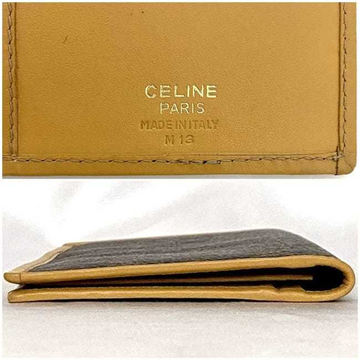 Celine Beige Brown Pvc Leather Long Wallet (Bi-Fold) (Pre-Owned)