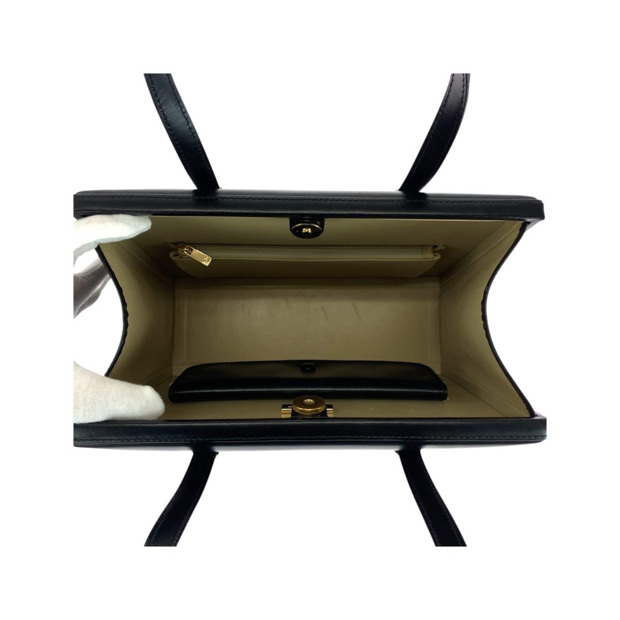 Loewe Black Leather Handbag Tote Bag (Pre-Owned)