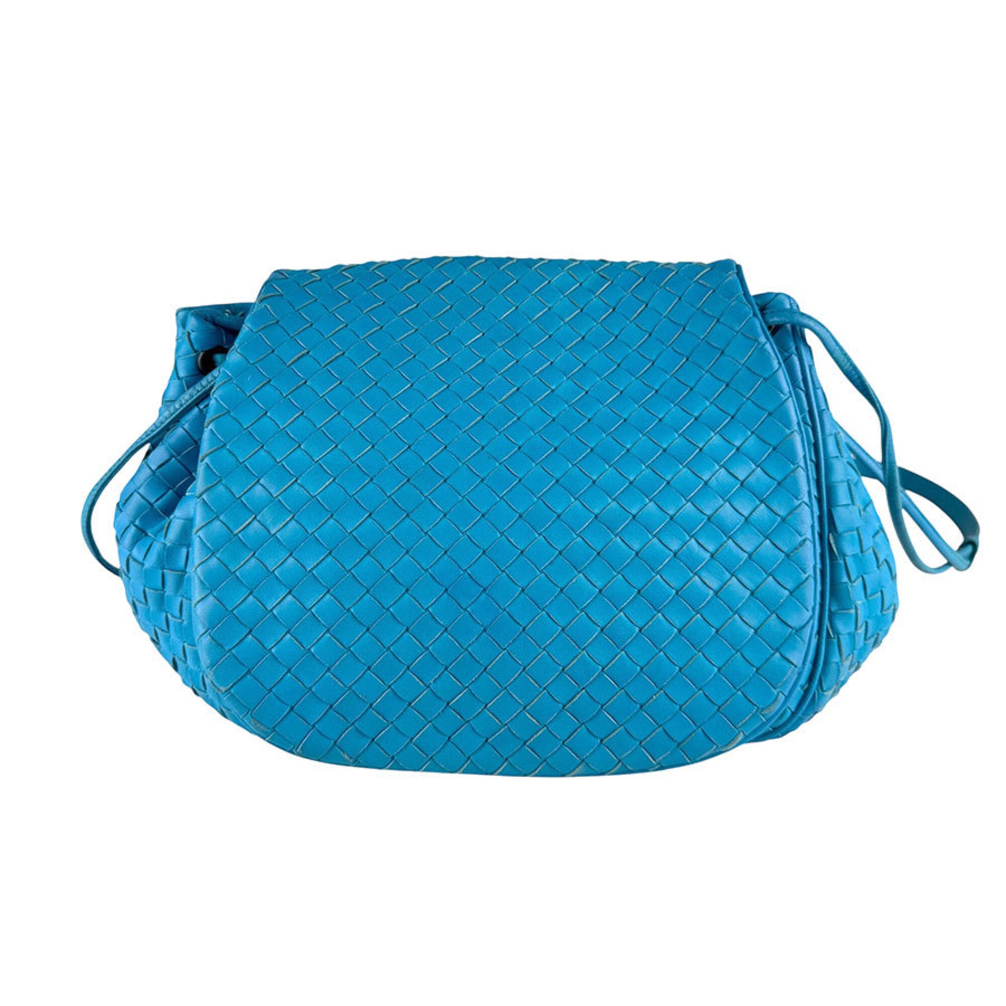 Bottega Veneta Blue Intrecciato Shoulder Bag (Pre-Owned)