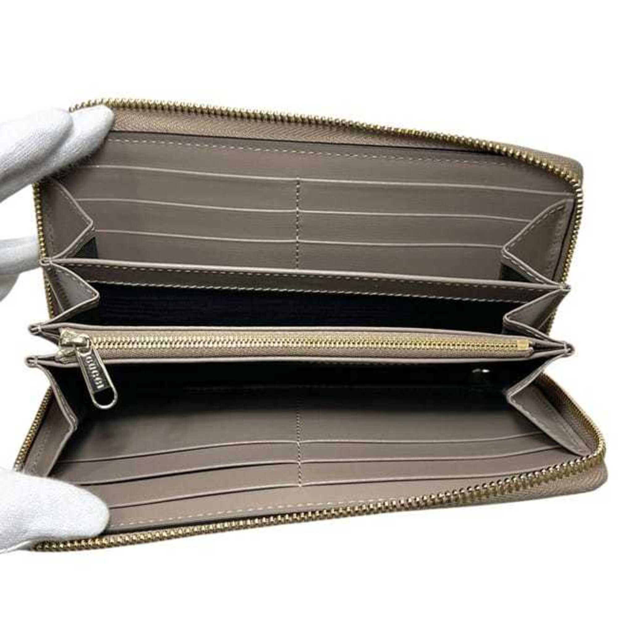 Gucci Beige Pvc Leather Long Wallet (Bi-Fold) (Pre-Owned)