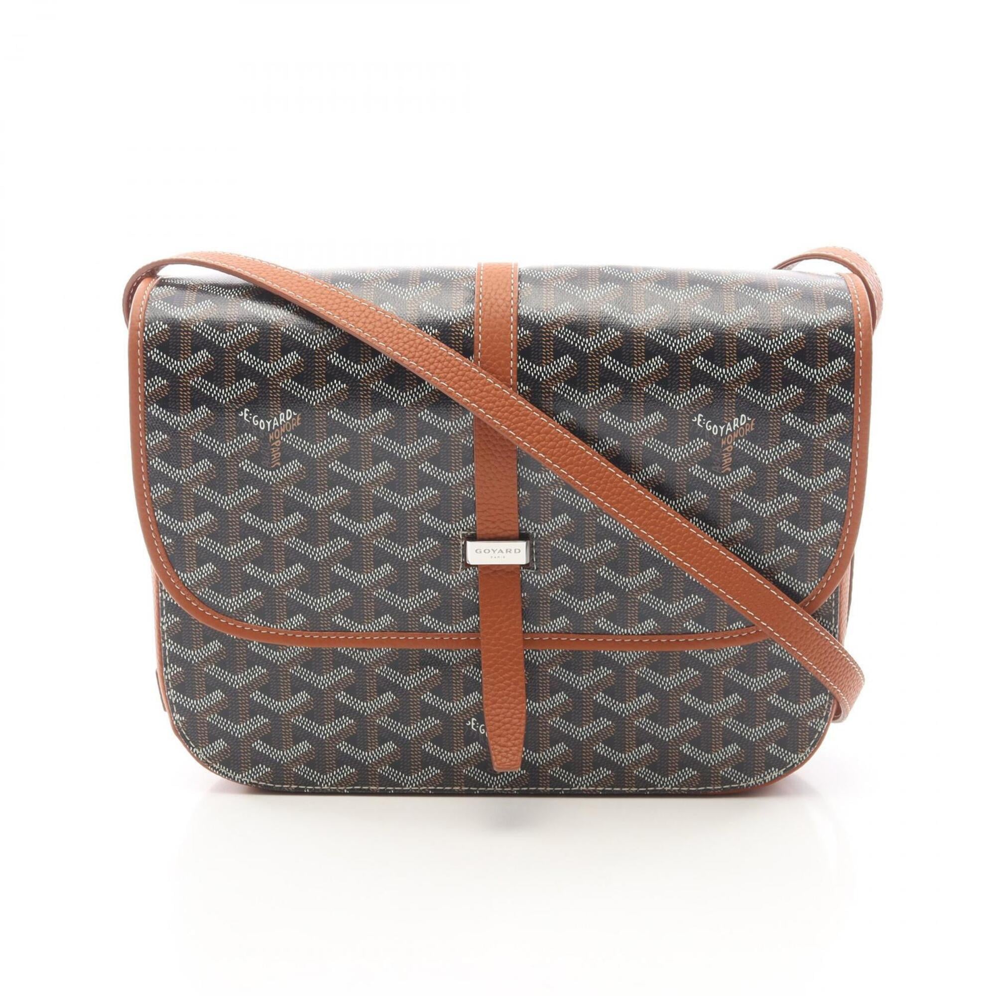 Goyard Black Brown Coated Canvas Leather Handbag Shoulder Bag (Pre-Owned)