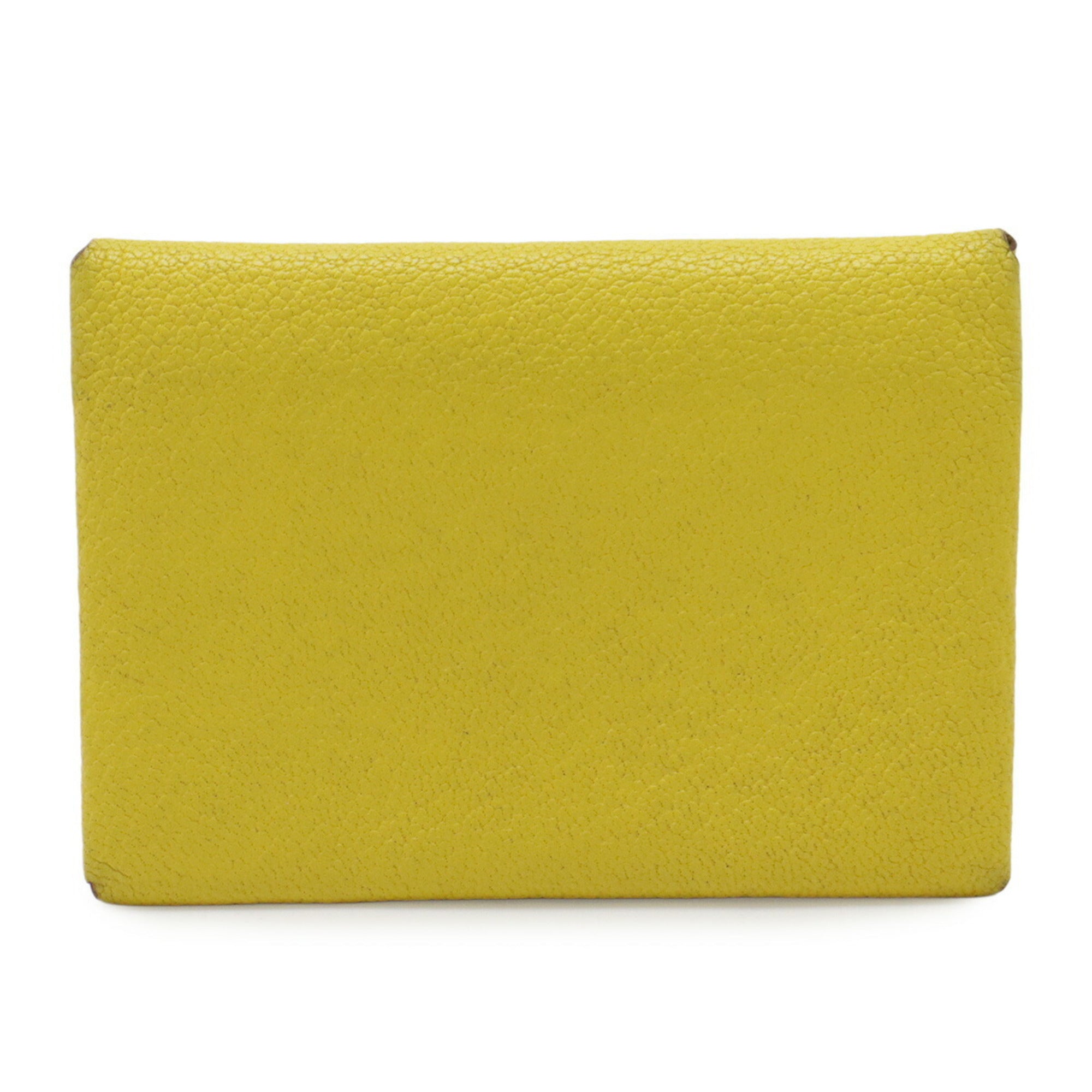 Hermes Yellow Chevre Leather Coin Purse/Coin Case (Pre-Owned)