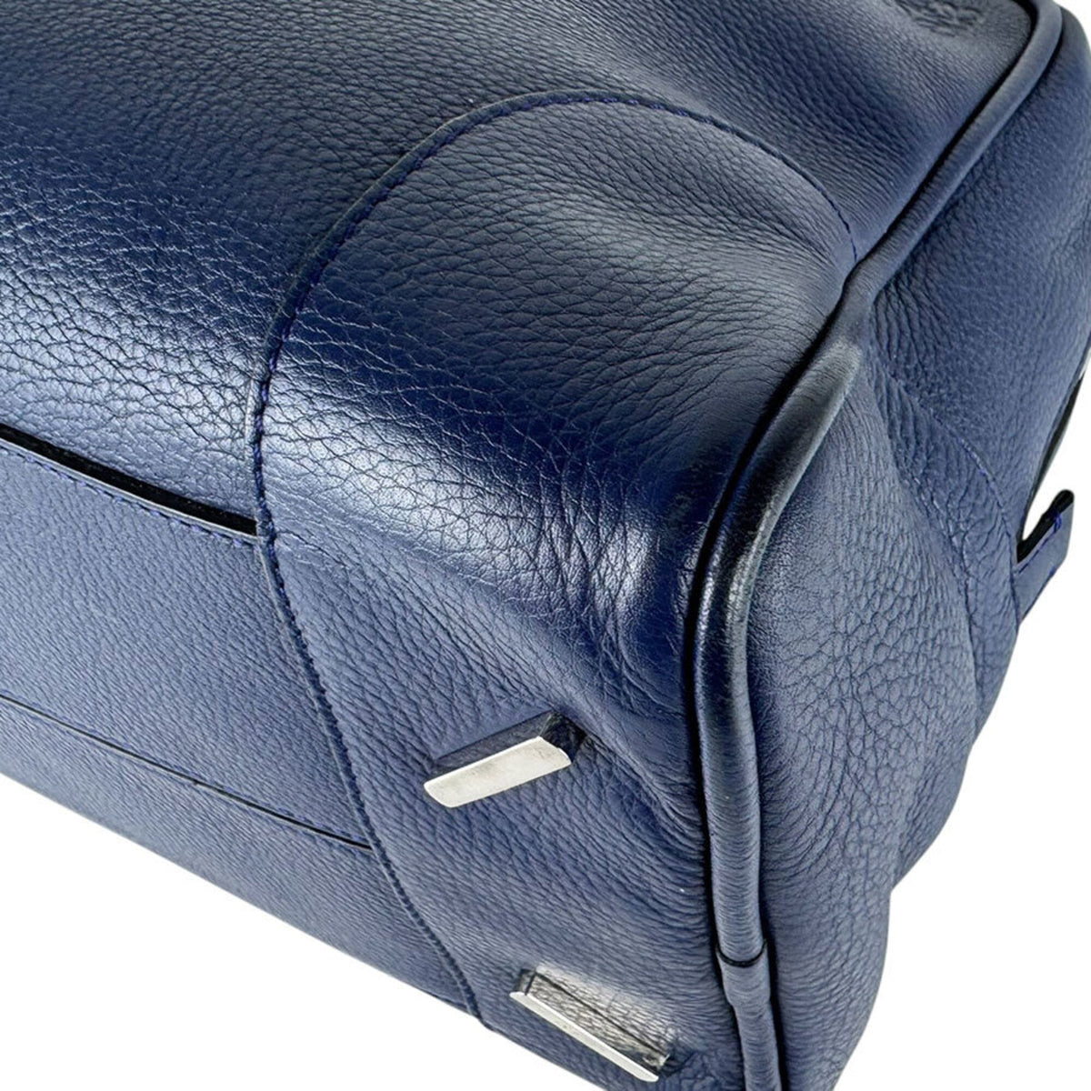 Loewe Navy Leather Handbag Shoulder Bag (Pre-Owned)