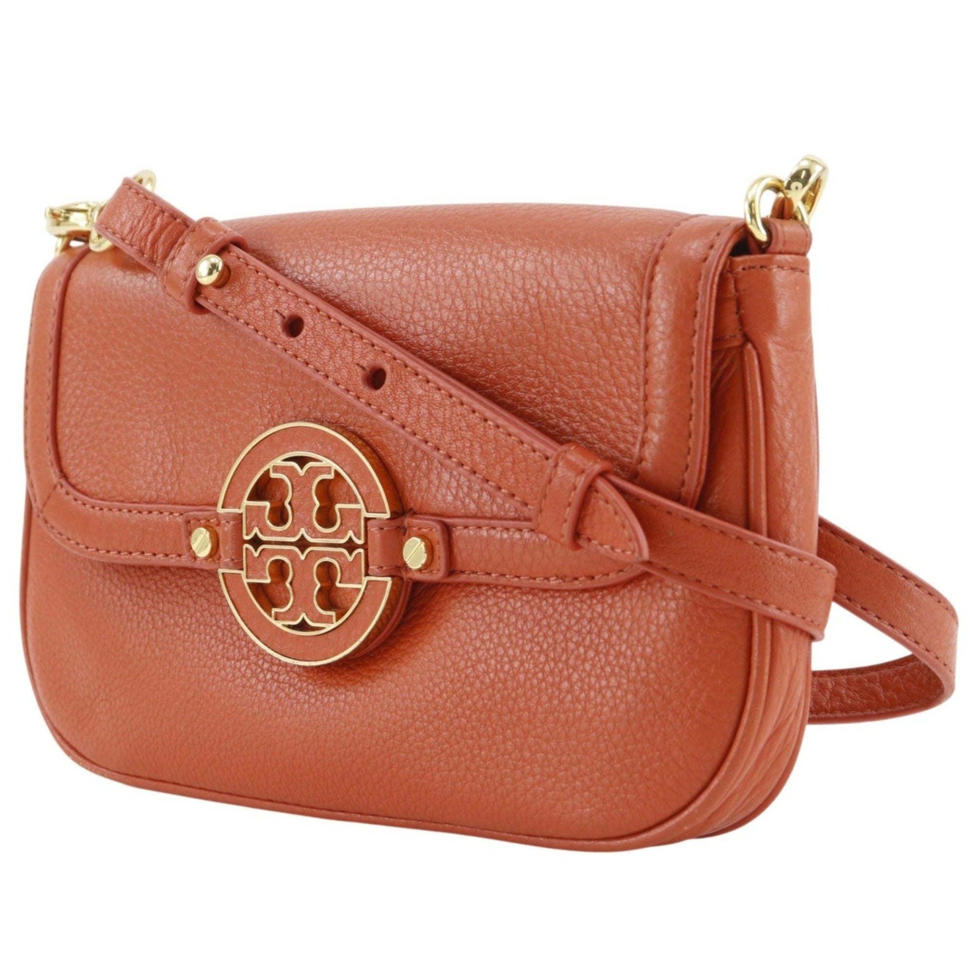 Tory Burch Orange Leather Shoulder Bag (Pre-Owned)