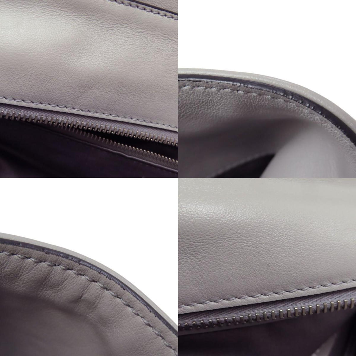 Miu Miu Gray Leather Tote Bag (Pre-Owned)