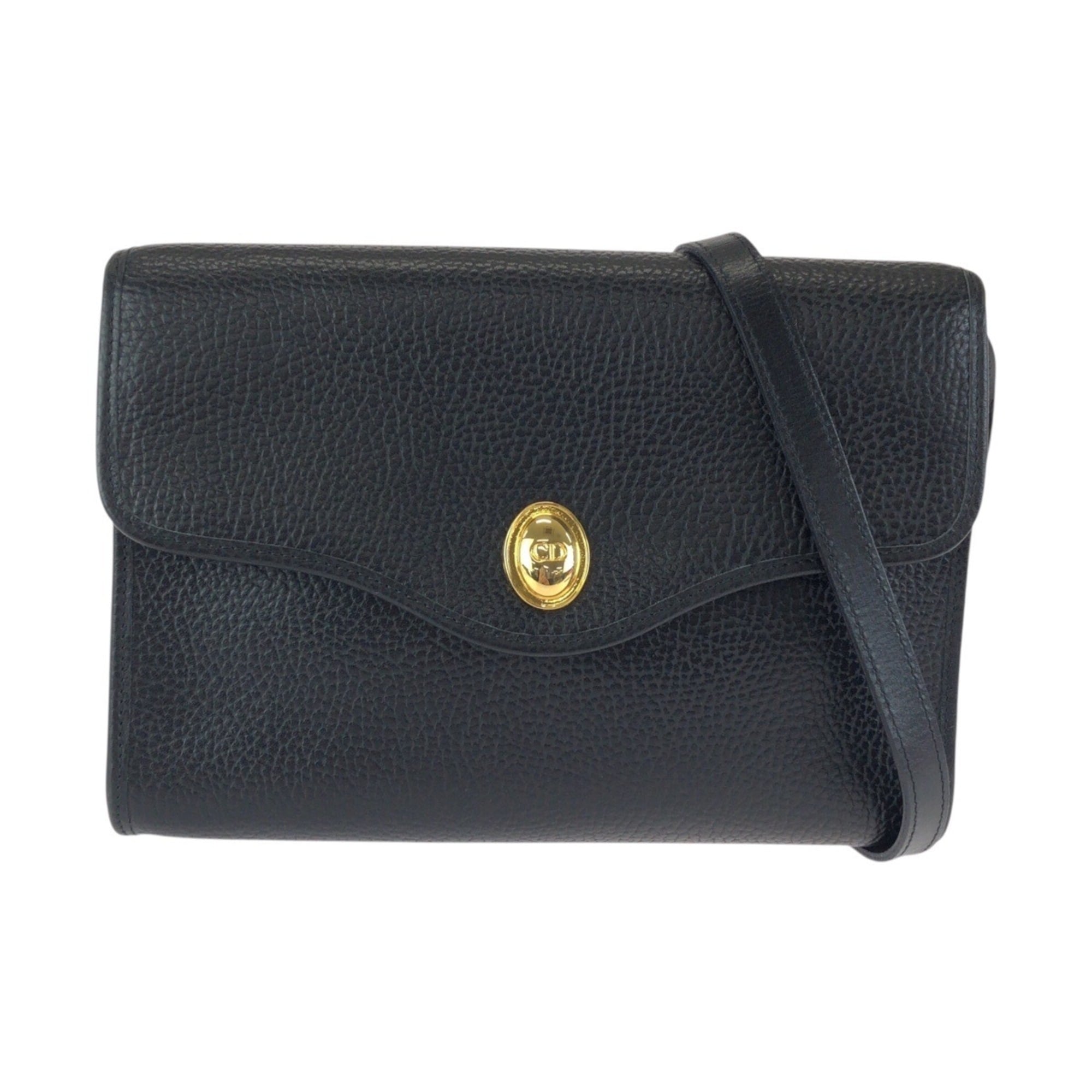 Christian Dior Black Leather Pochette Shoulder Bag (Pre-Owned)