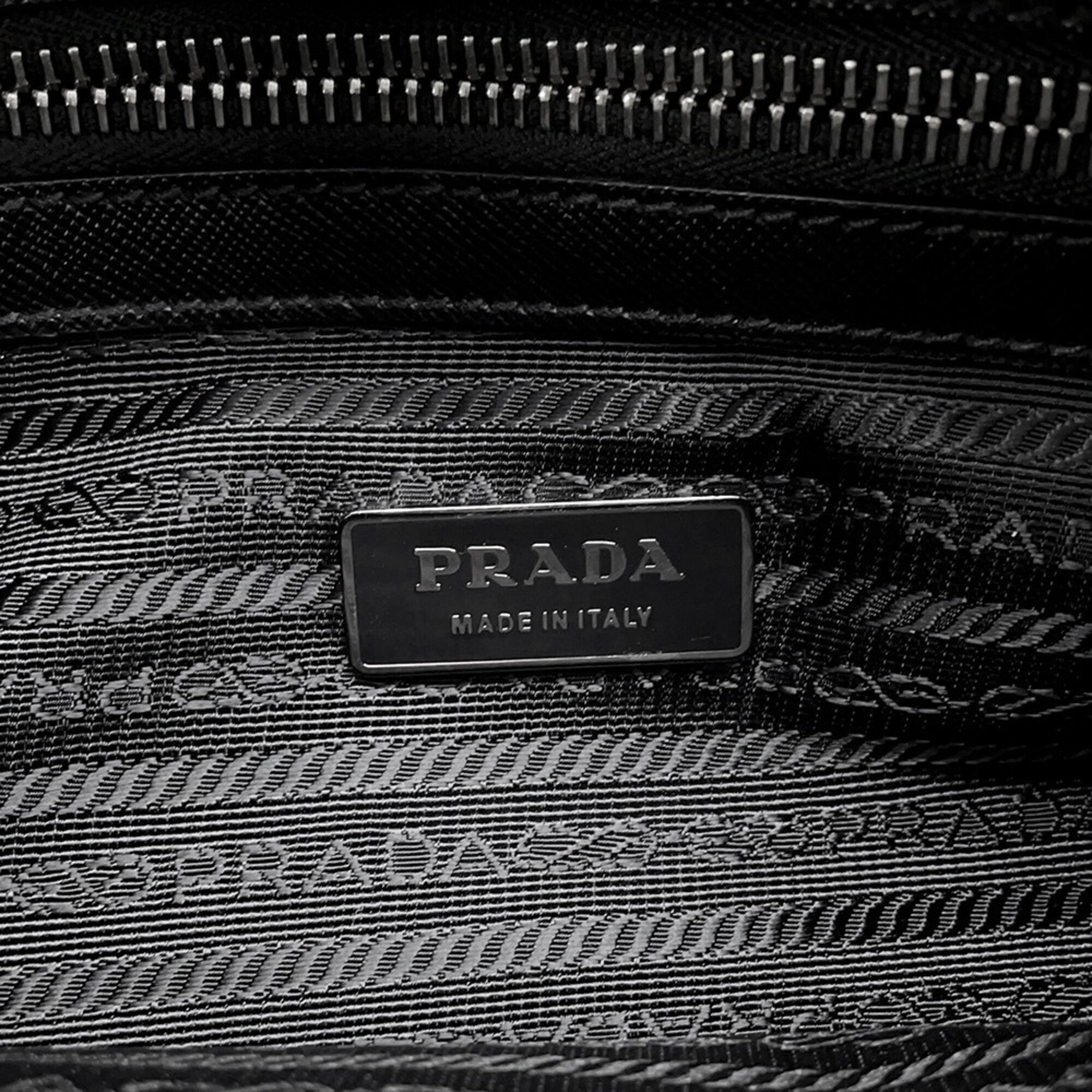 Prada Black Nylon Metal Handbag Shoulder Bag (Pre-Owned)