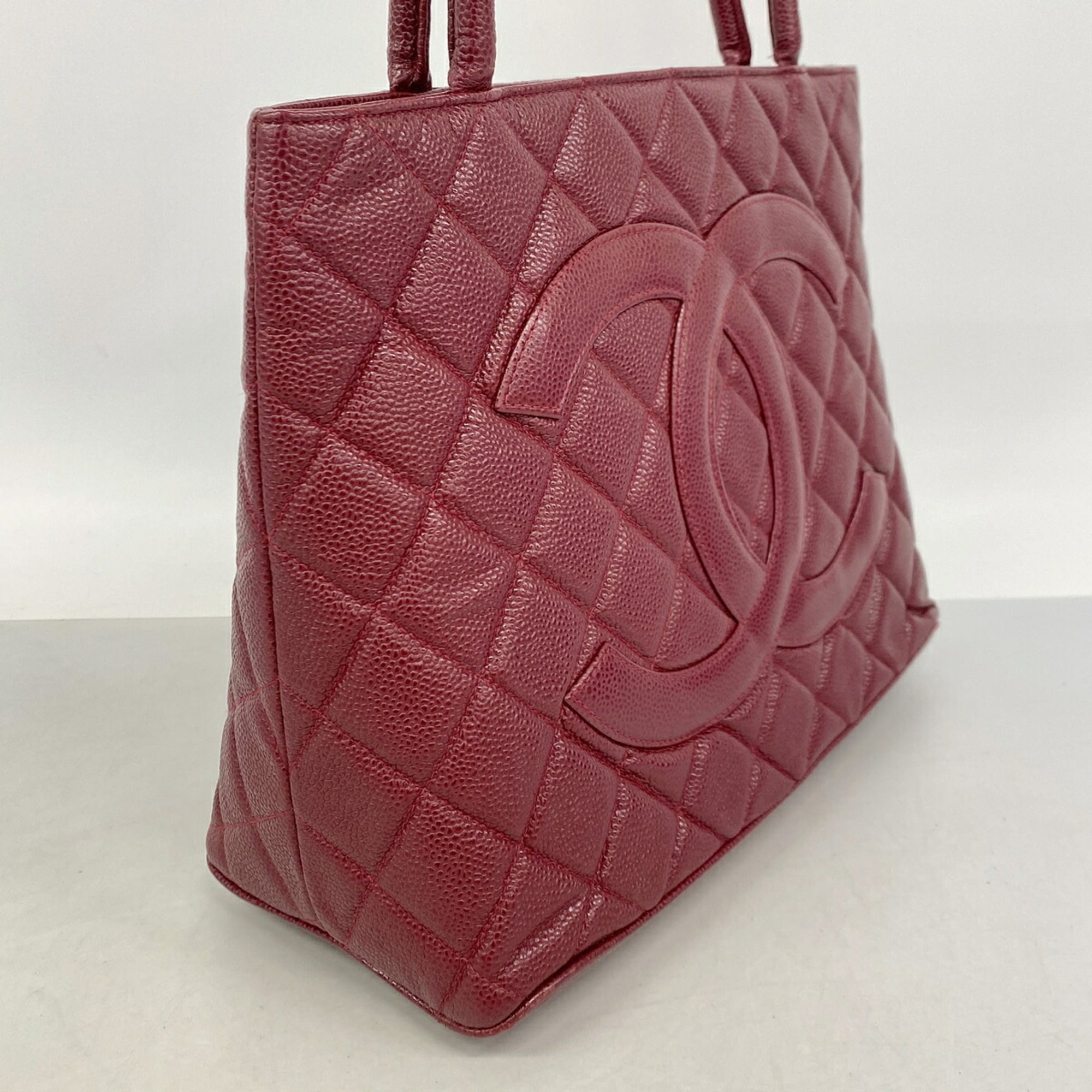 Chanel Bordeaux Grained Calfskin Tote Bag (Pre-Owned)